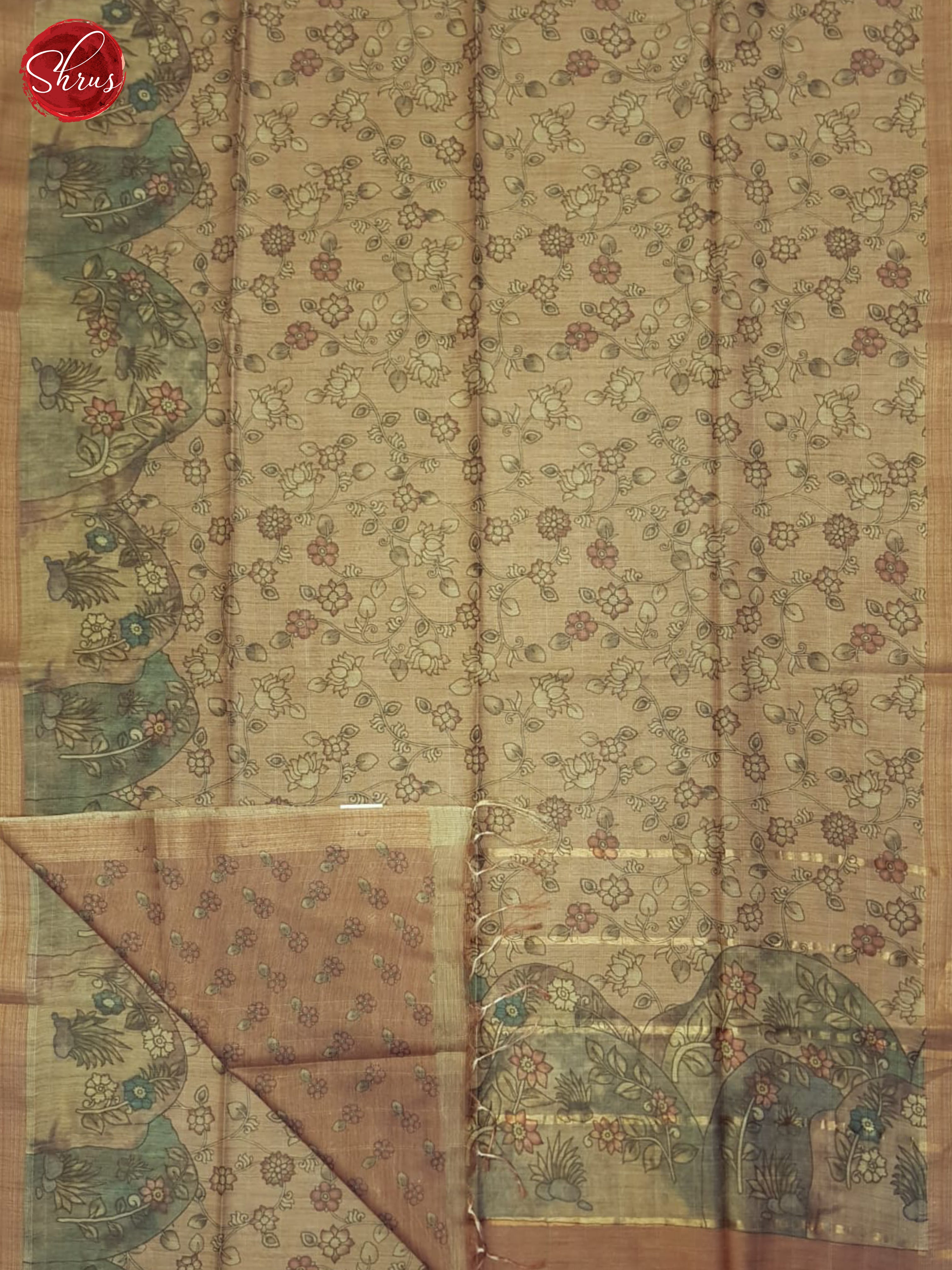 Brown(Single Tone)- Semi Tussar Saree - Shop on ShrusEternity.com