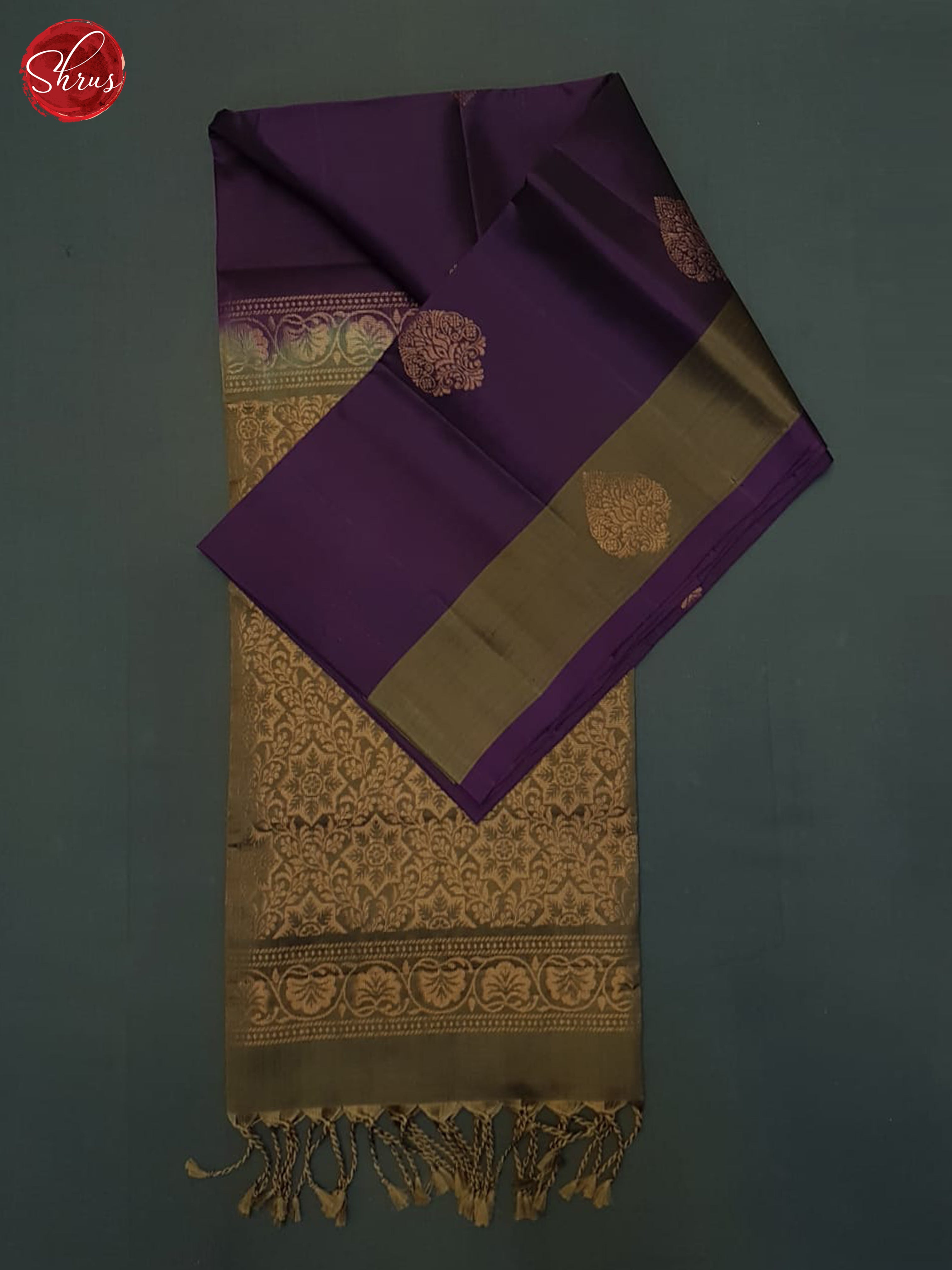 Deep Wine And Brown- Soft Silk Half-pure Saree - Shop on ShrusEternity.com