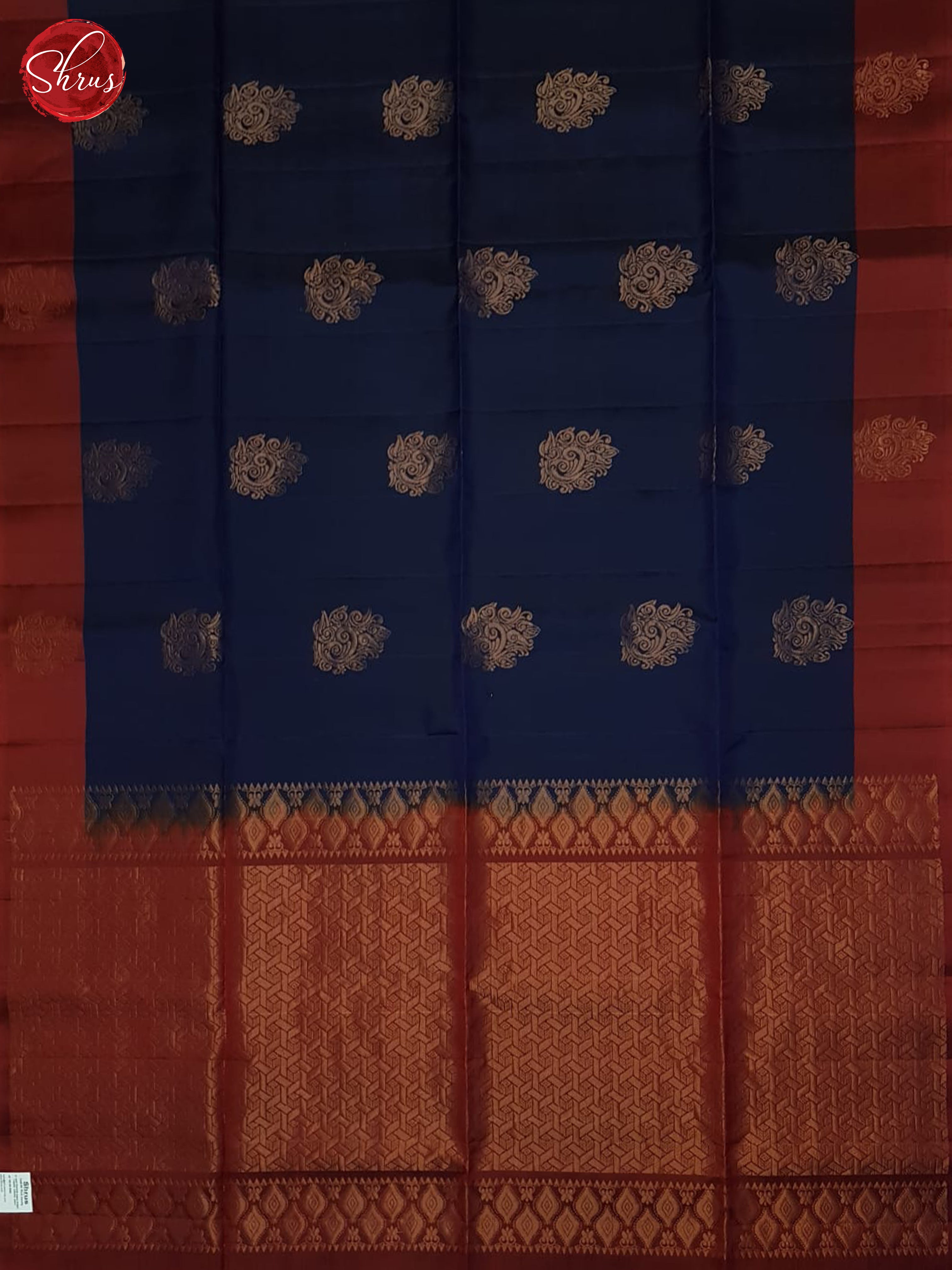 Blue And Maroon- Soft Silk Half-pure Saree - Shop on ShrusEternity.com