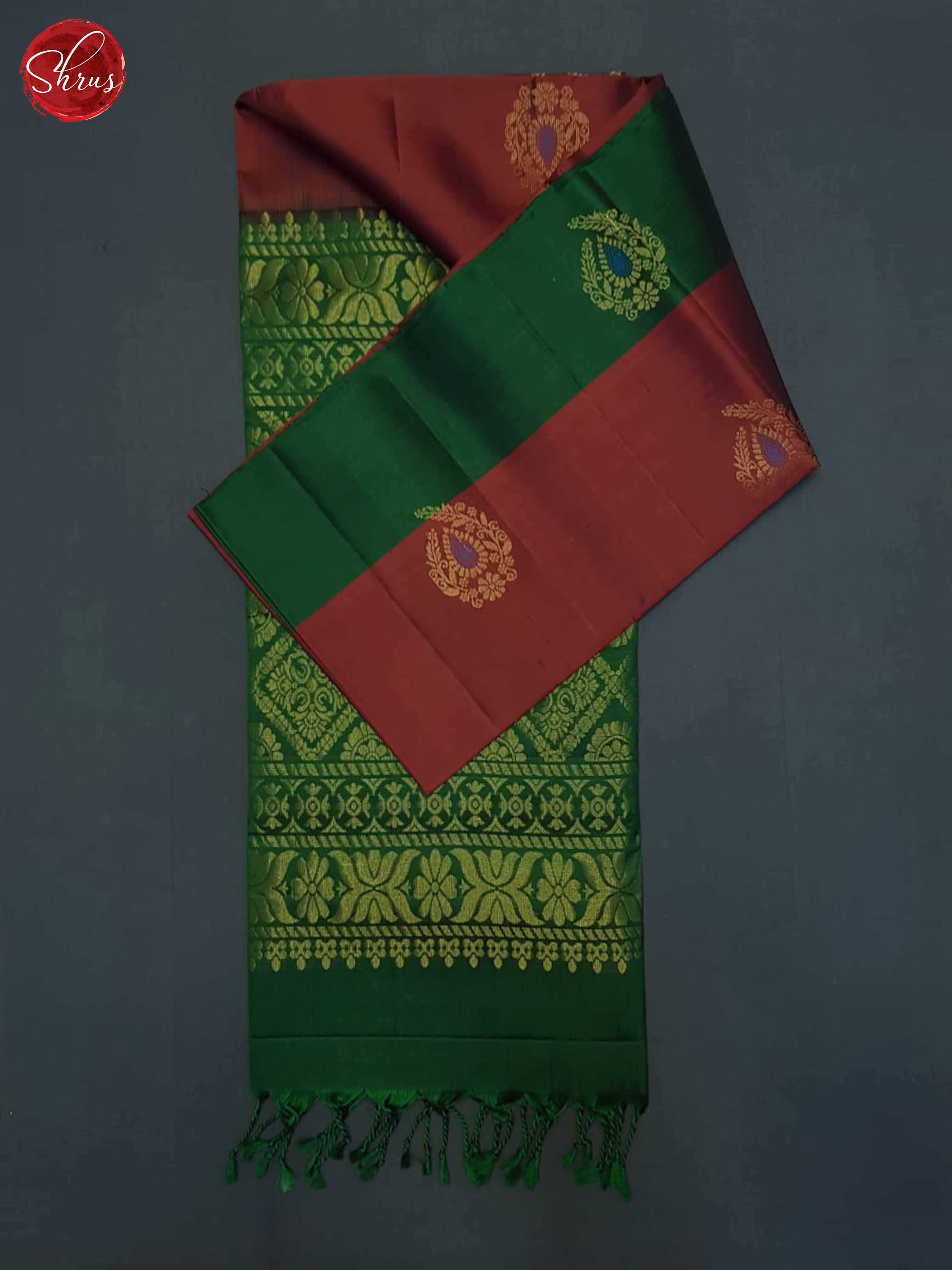 Araku Maroon And Green- Soft Silk Half-pure Saree - Shop on ShrusEternity.com