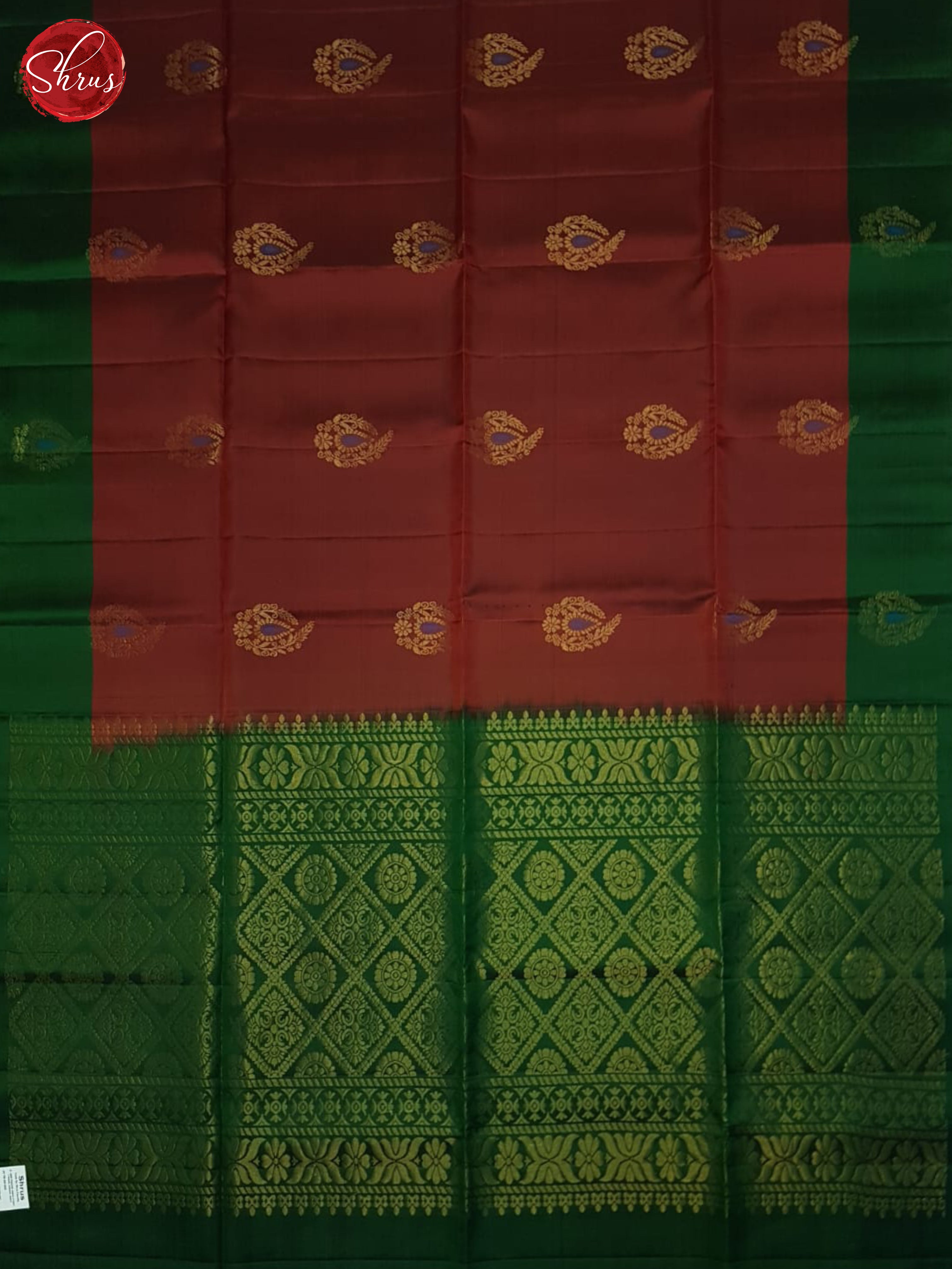 Araku Maroon And Green- Soft Silk Half-pure Saree - Shop on ShrusEternity.com