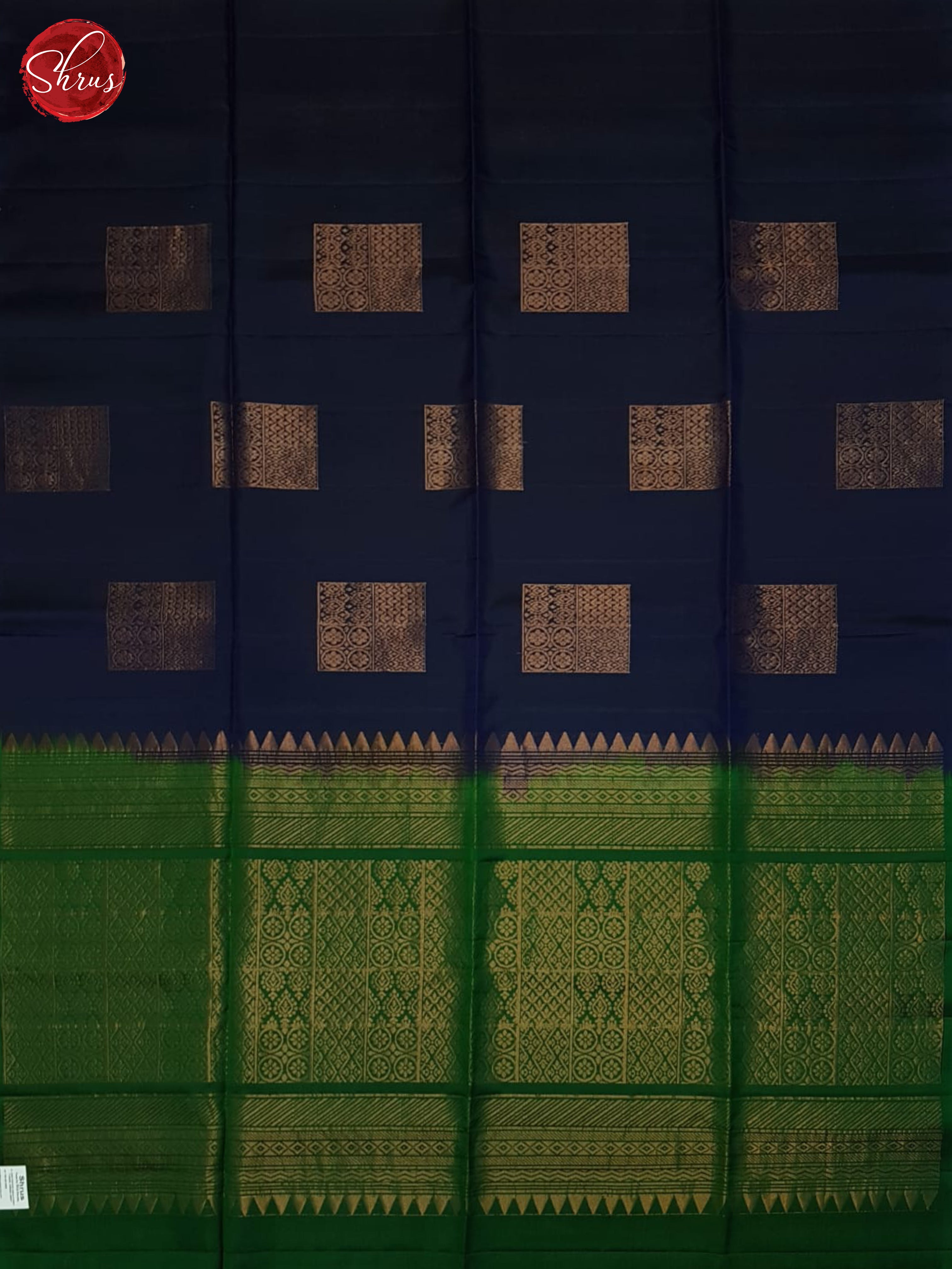 Blue And Green- Soft Silk Half-pure Saree - Shop on ShrusEternity.com