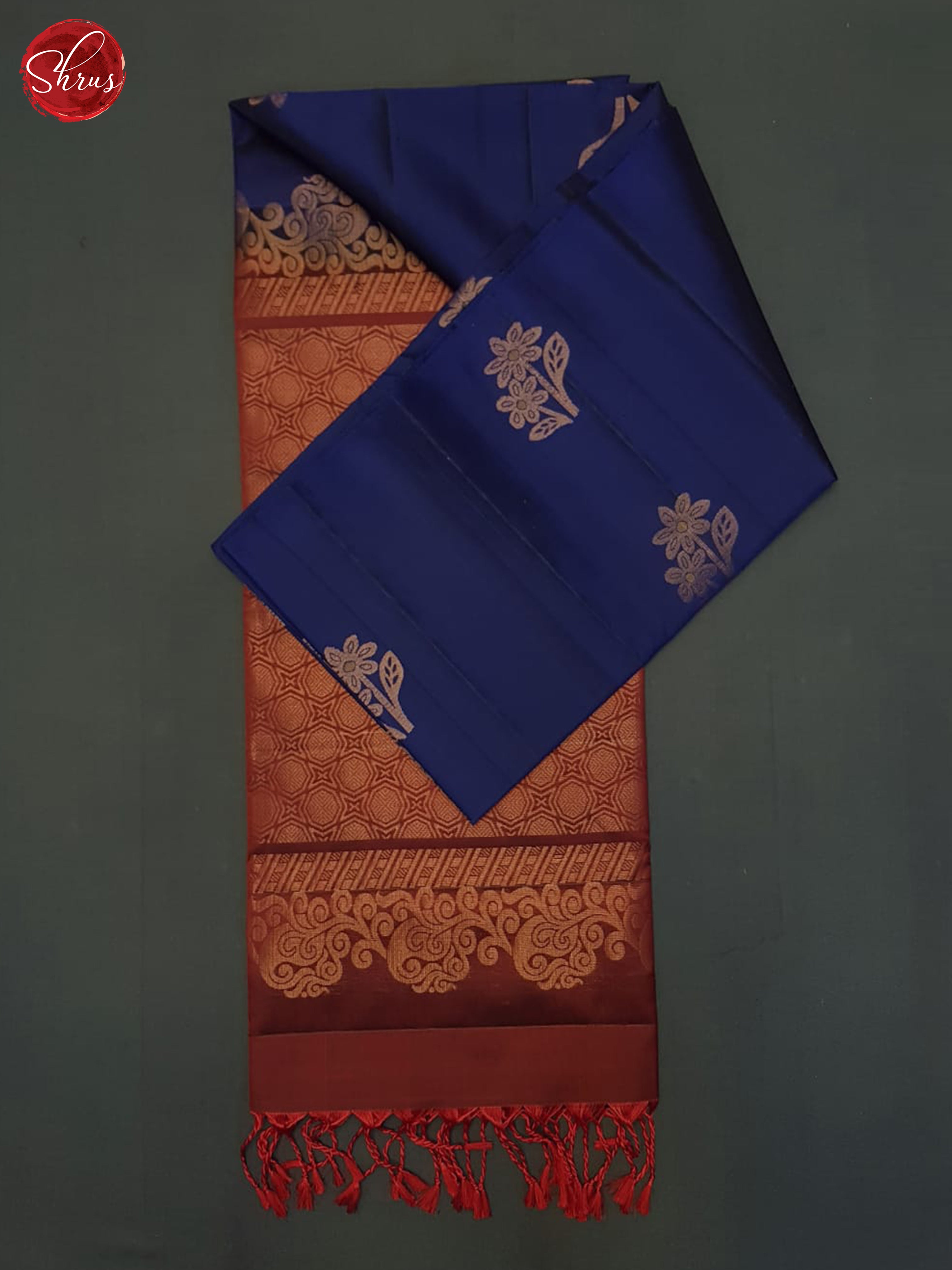 Blue And Araku Maroon- Soft Silk Half-pure Saree - Shop on ShrusEternity.com