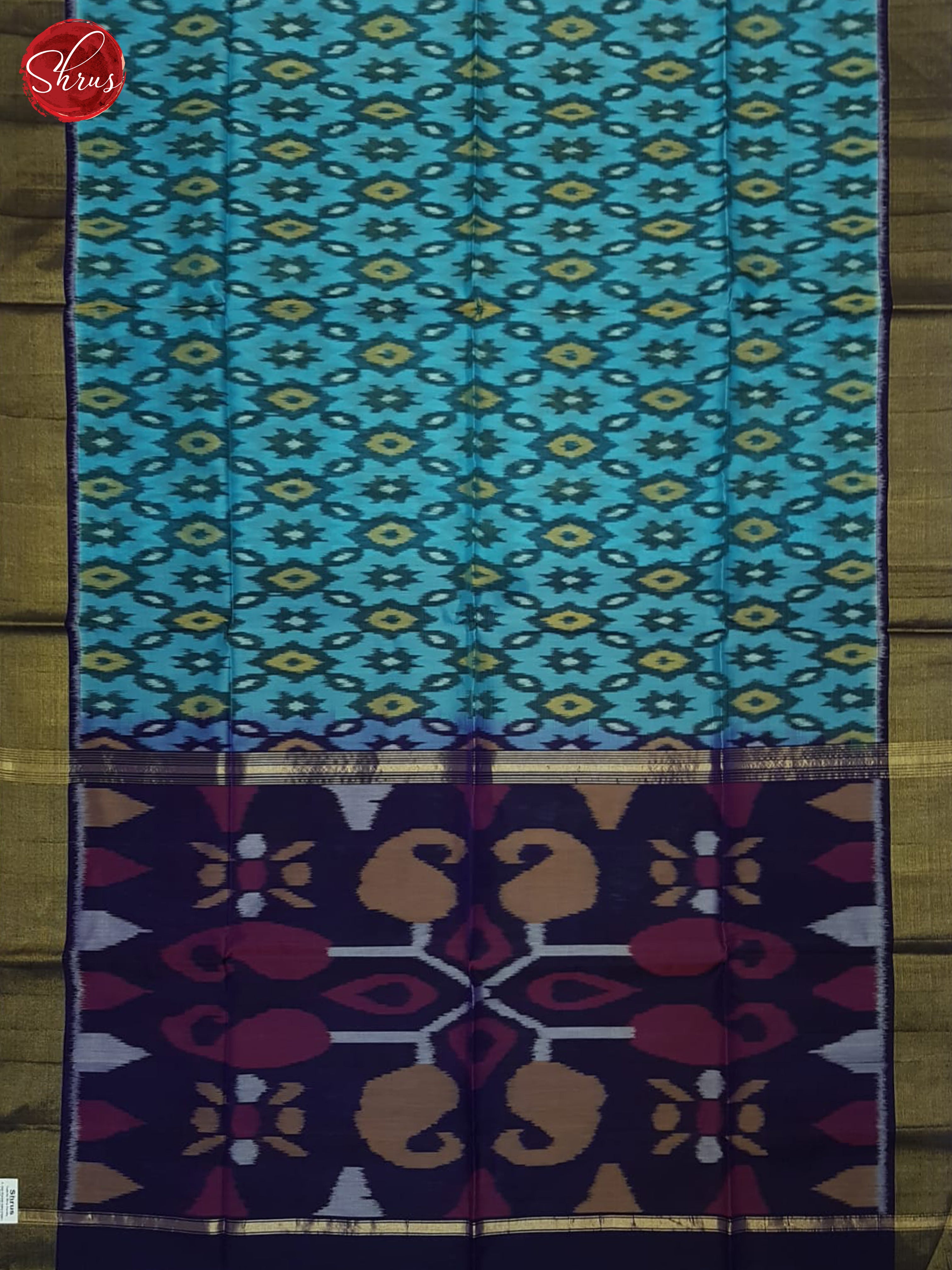 Blue And Purple- Pochampally Silk Cotton Saree - Shop on ShrusEternity.com