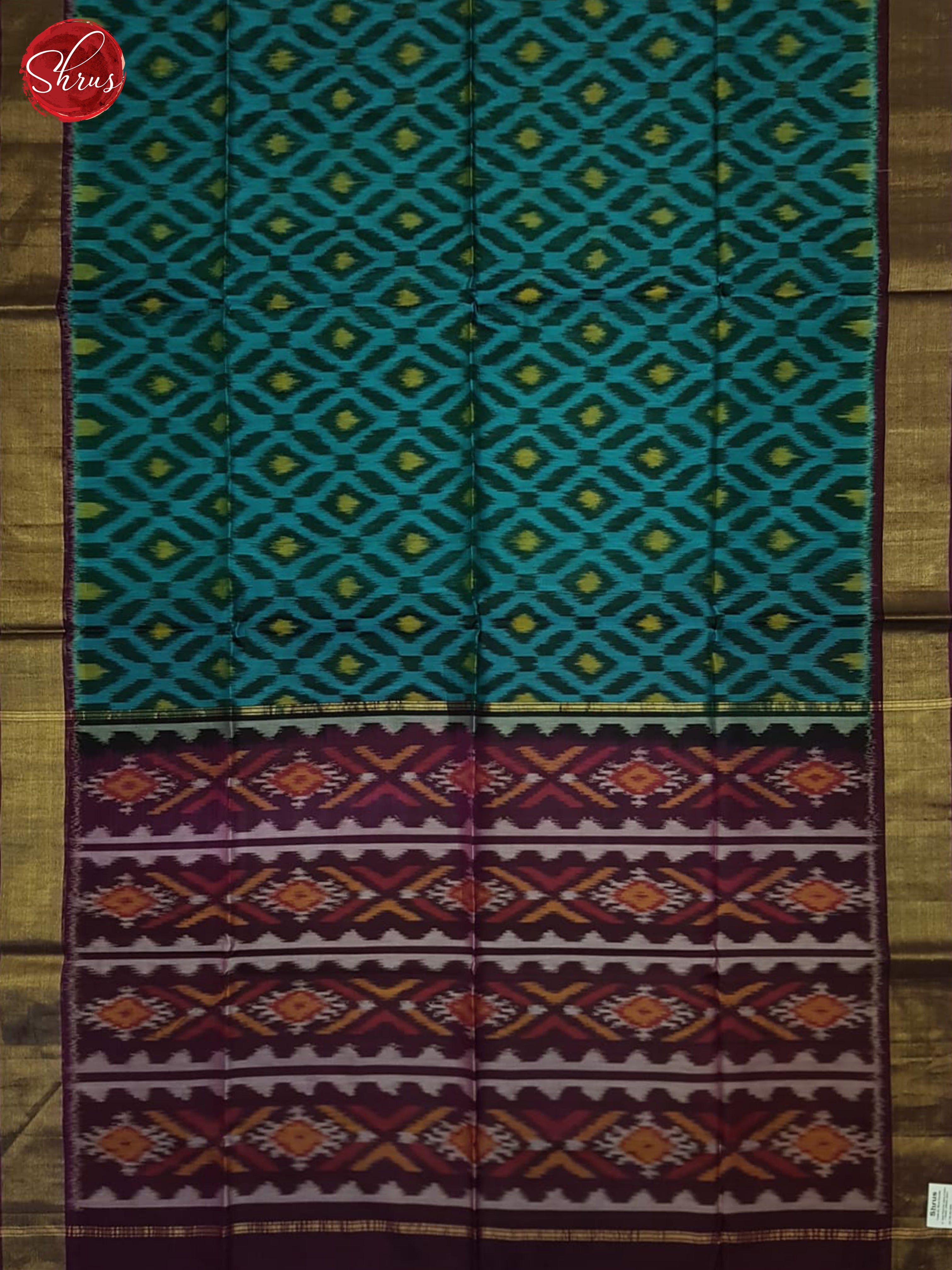 Blue And Wine- Pochampally Silk Cotton Saree - Shop on ShrusEternity.com