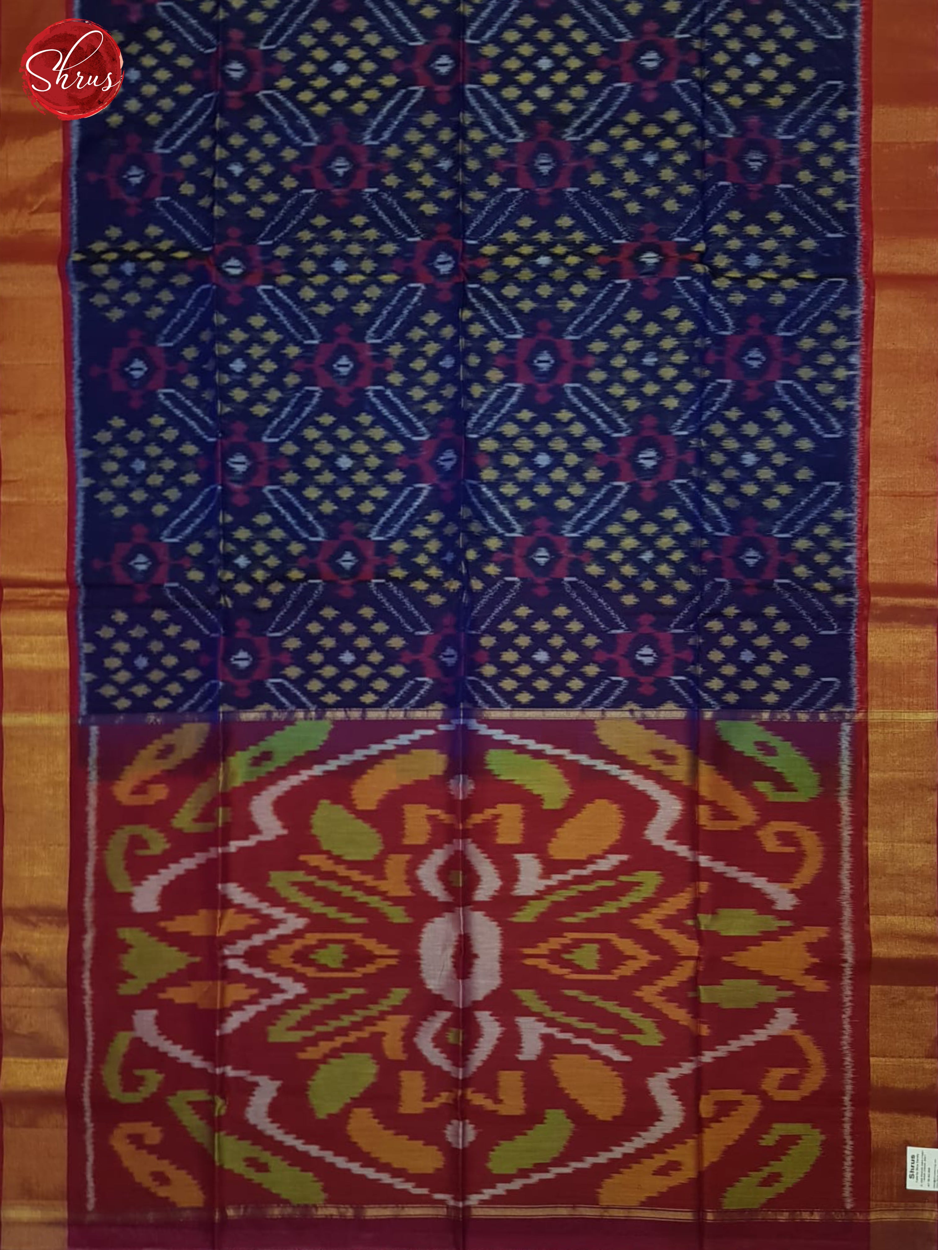 Blue And Majenta Pink- Pochampally Silk Cotton Saree - Shop on ShrusEternity.com