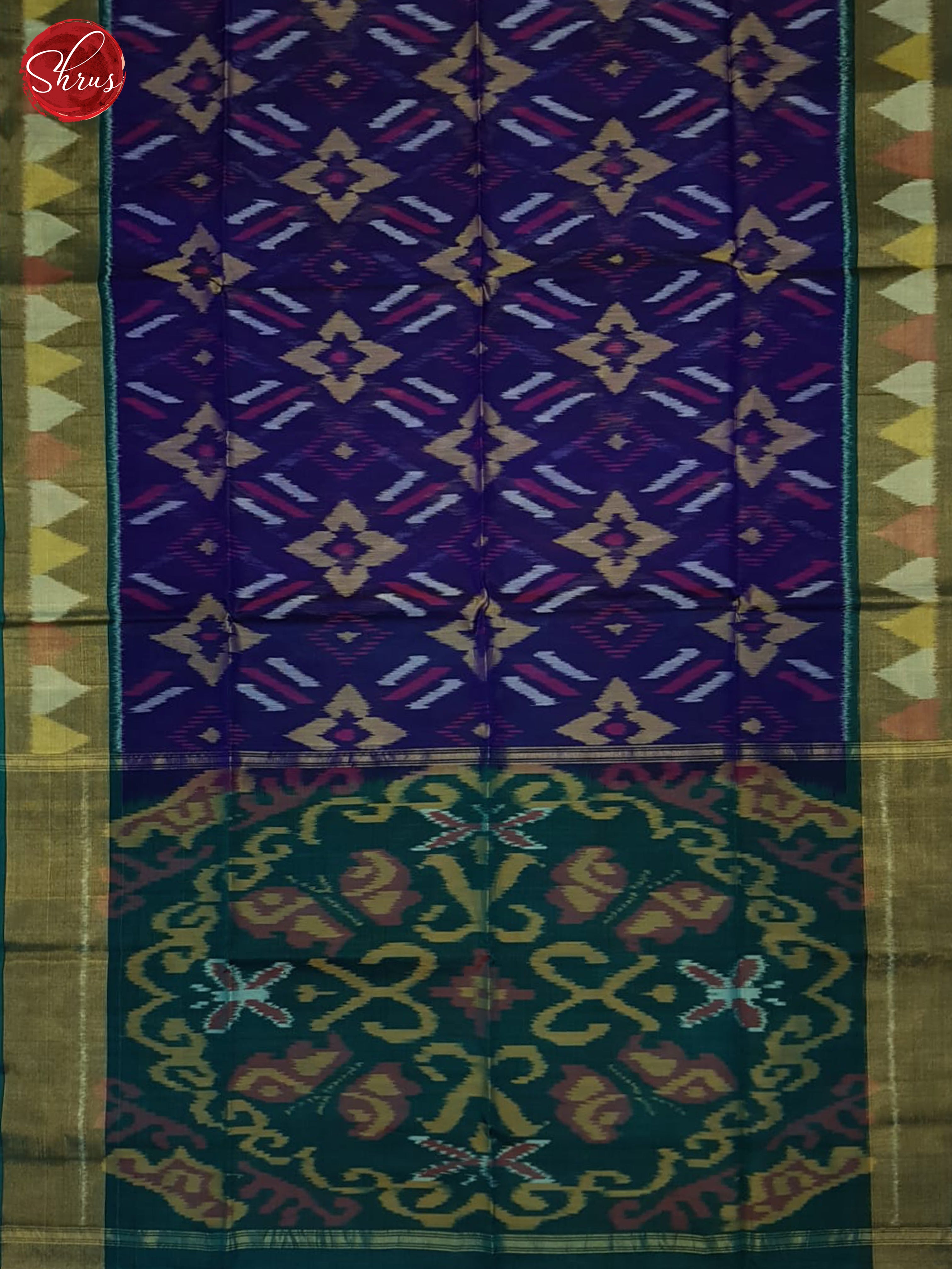 Blue And Green- Pochampally Silk Cotton Saree - Shop on ShrusEternity.com