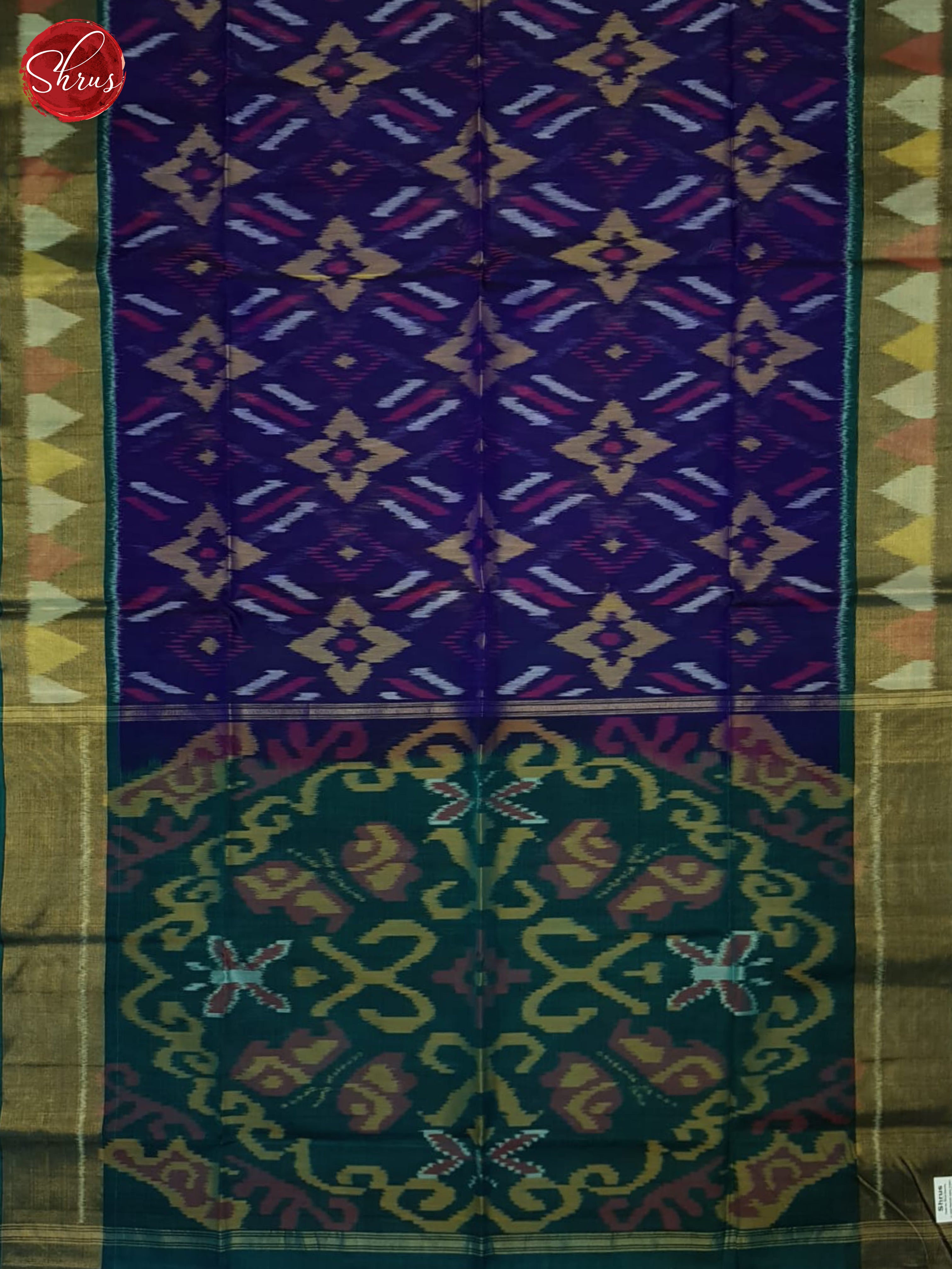 Blue And Green- Pochampally Silk Cotton Saree - Shop on ShrusEternity.com