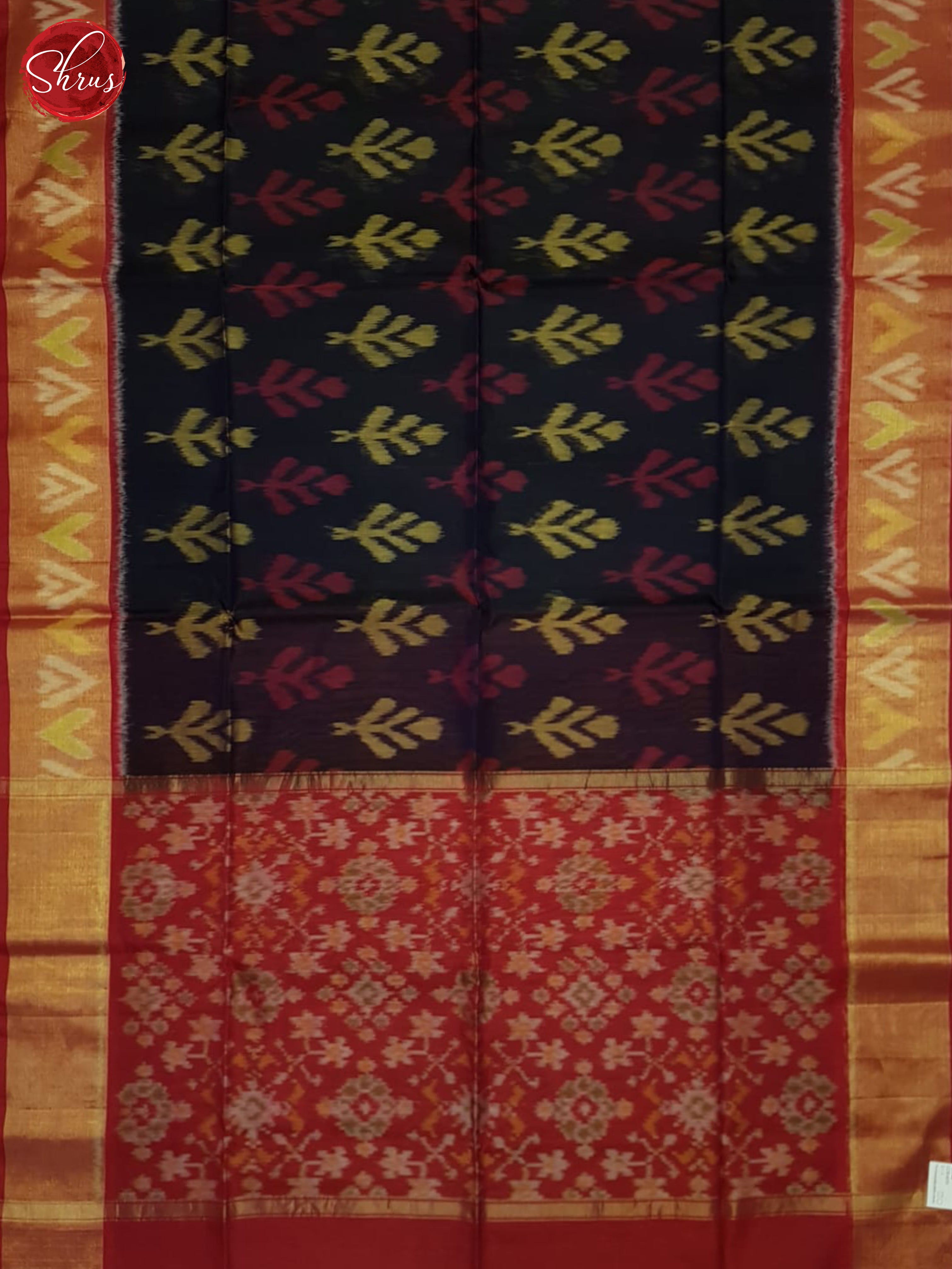 Black And Red- Pochampally Silk Cotton Saree - Shop on ShrusEternity.com