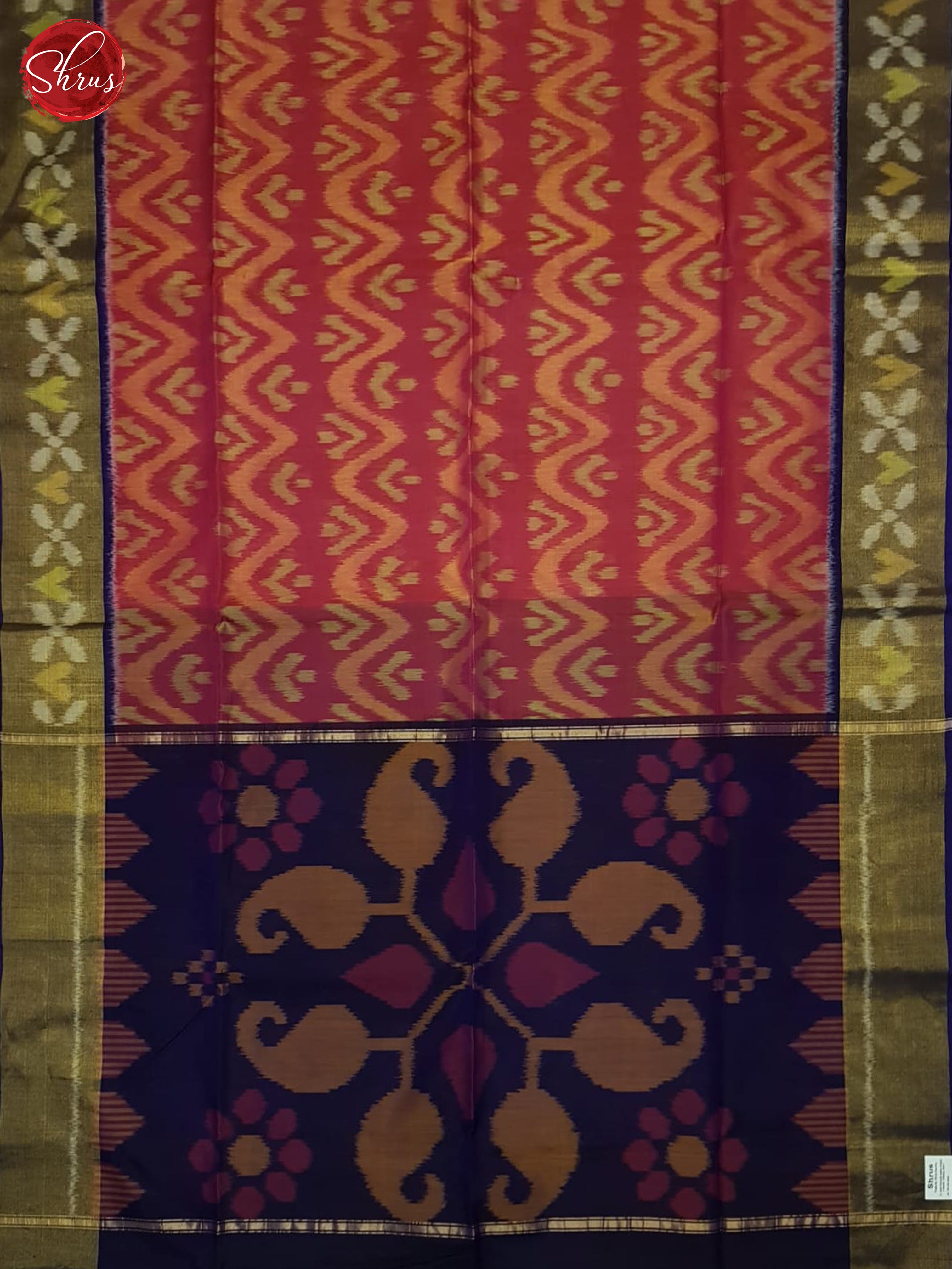 Pink And Purple- Pochampally Silk Cotton saree - Shop on ShrusEternity.com