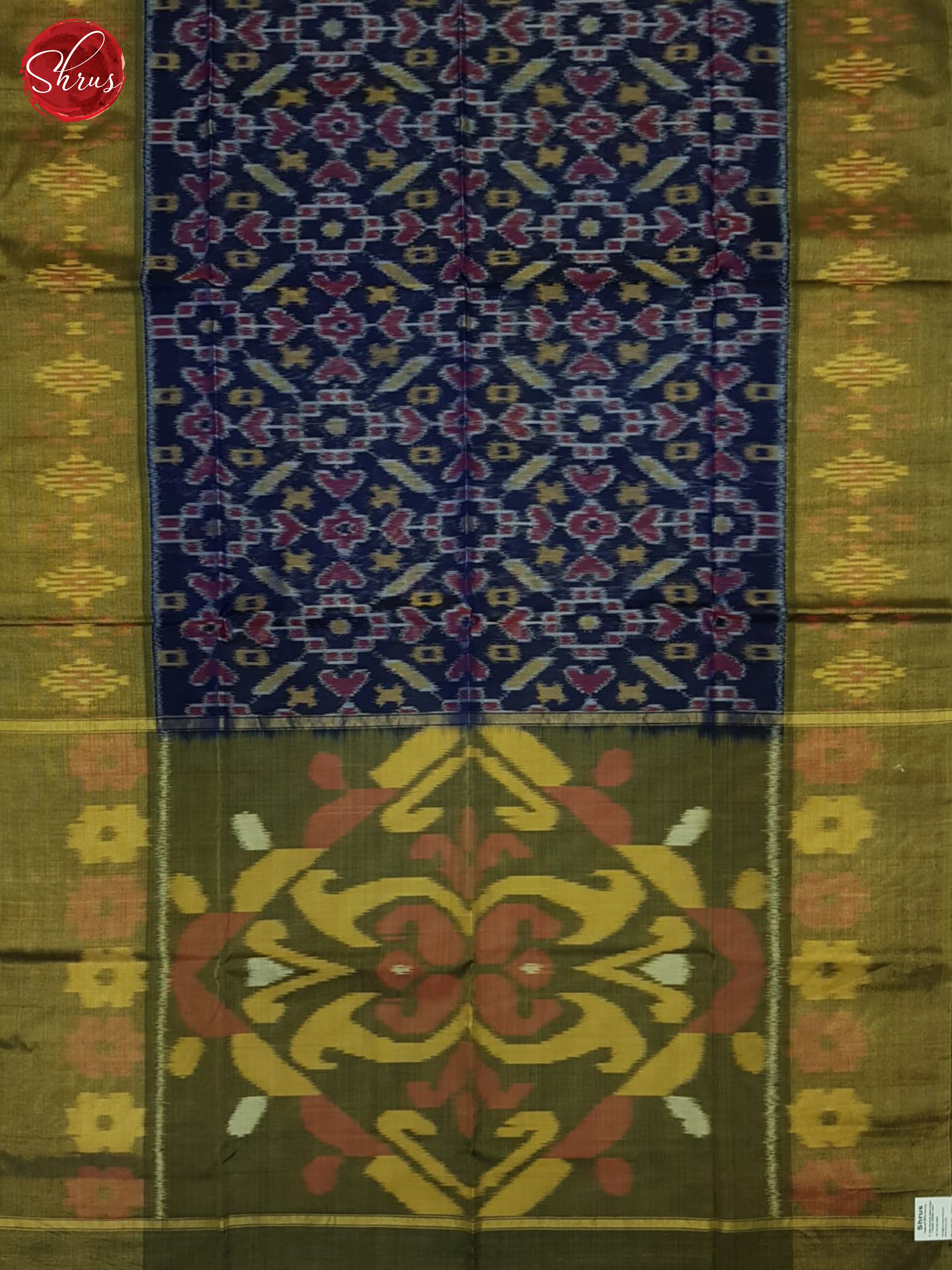 Blue And Green-Pochampally Silk Cotton Saree - Shop on ShrusEternity.com