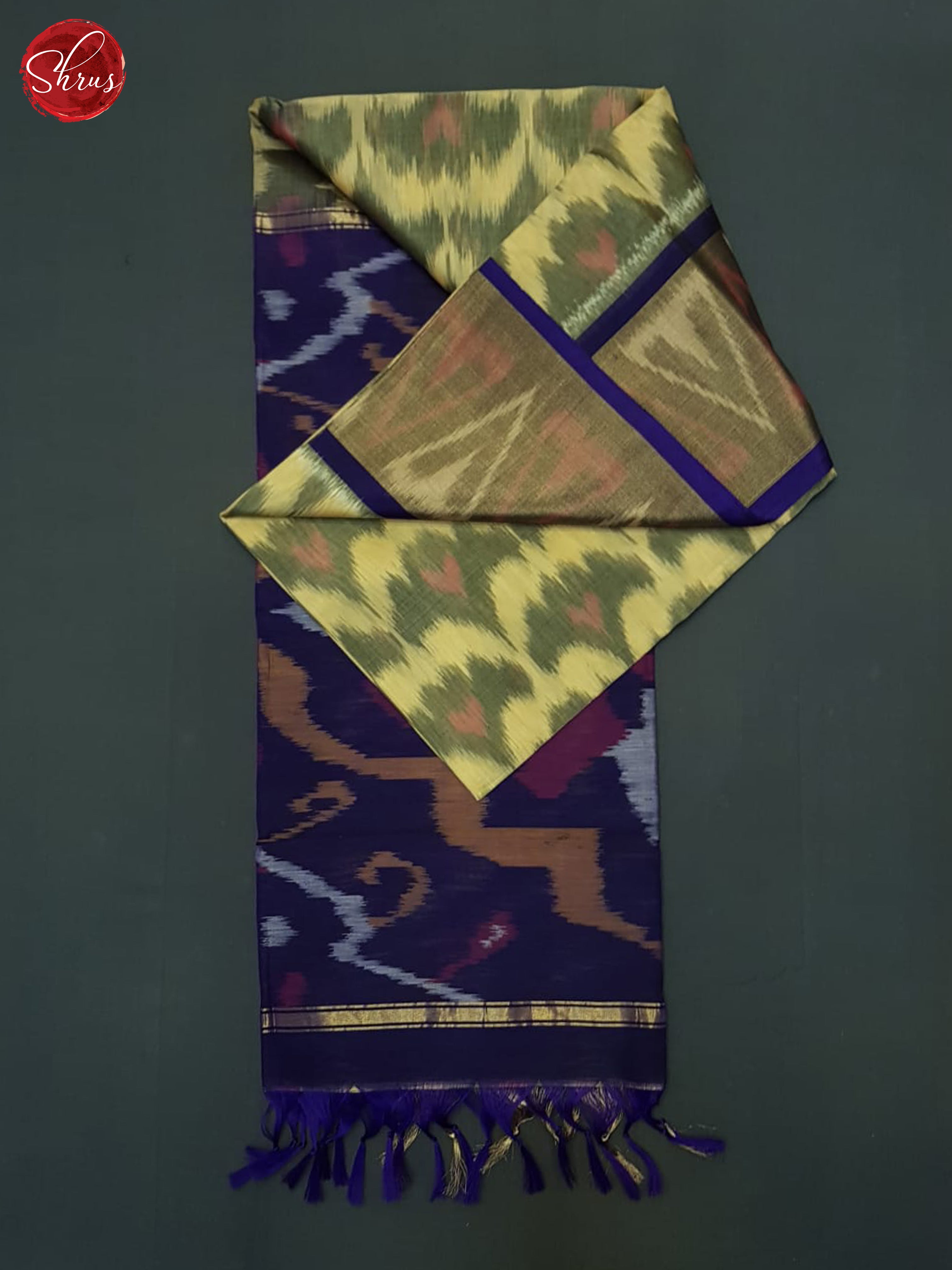Beige And Blue- Pochampally SIlk Cotton Saree - Shop on ShrusEternity.com