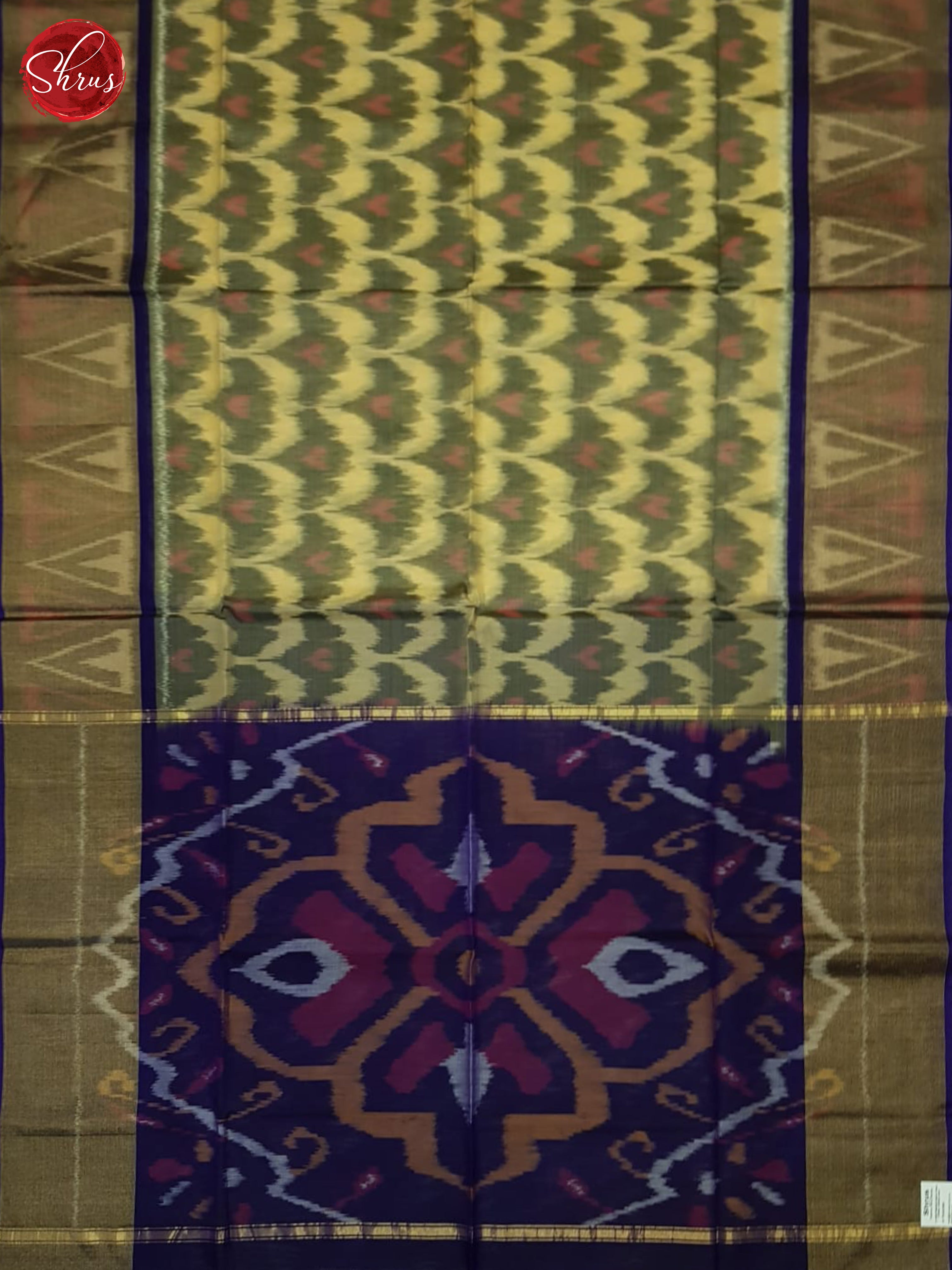 Beige And Blue- Pochampally SIlk Cotton Saree - Shop on ShrusEternity.com