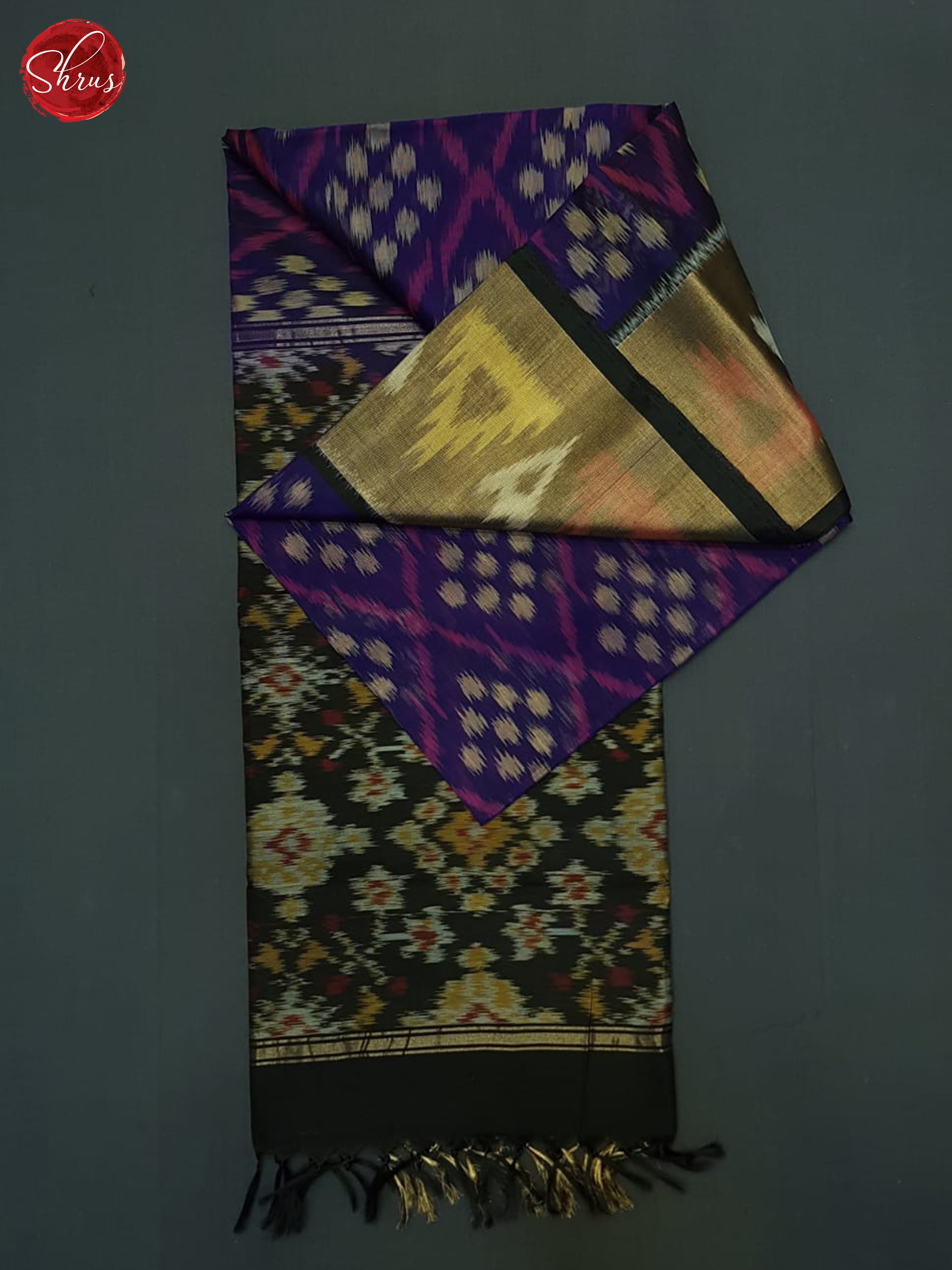 Purple And Black- Pochampally Silk Cotton Saree - Shop on ShrusEternity.com