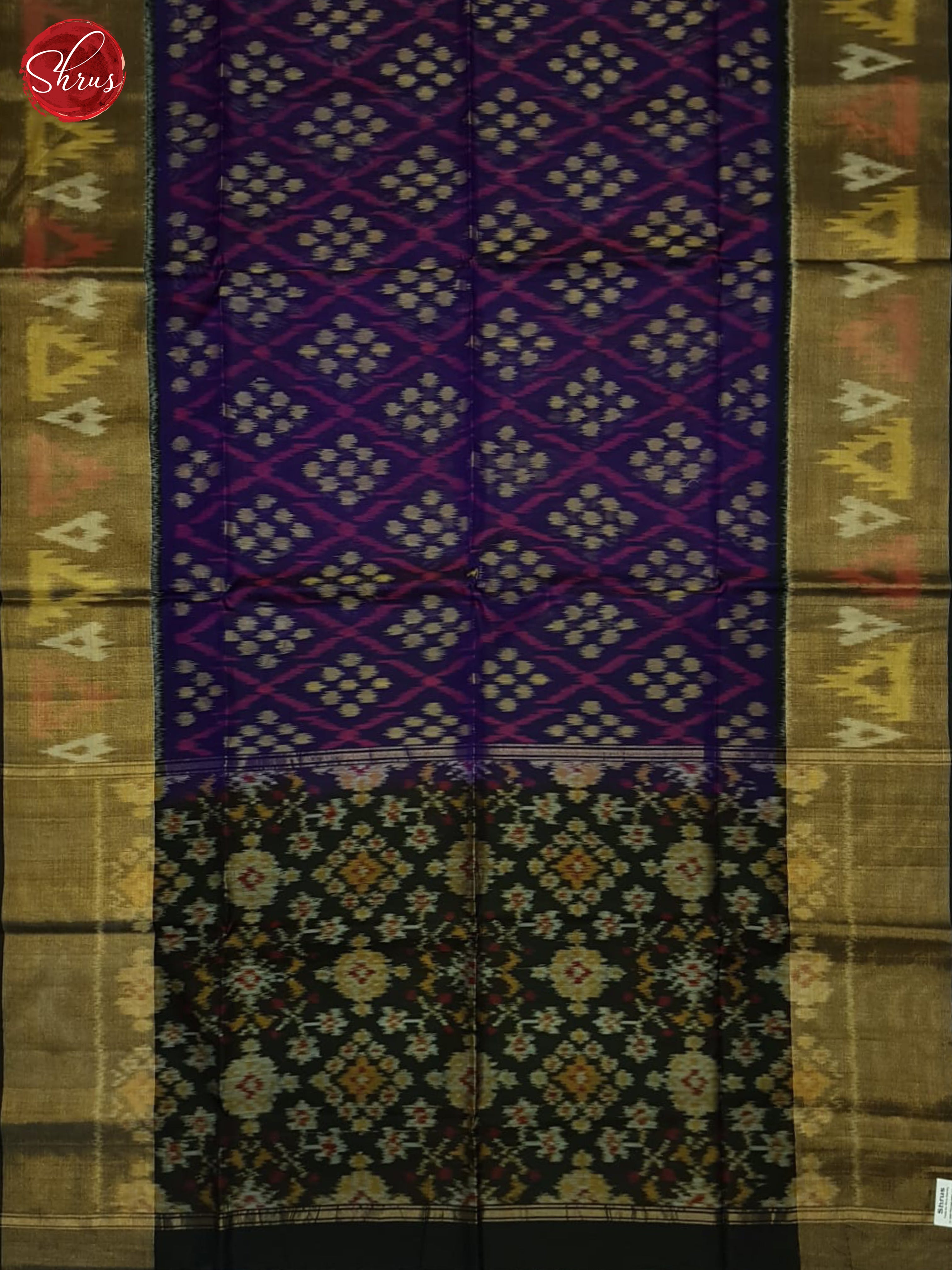 Purple And Black- Pochampally Silk Cotton Saree - Shop on ShrusEternity.com