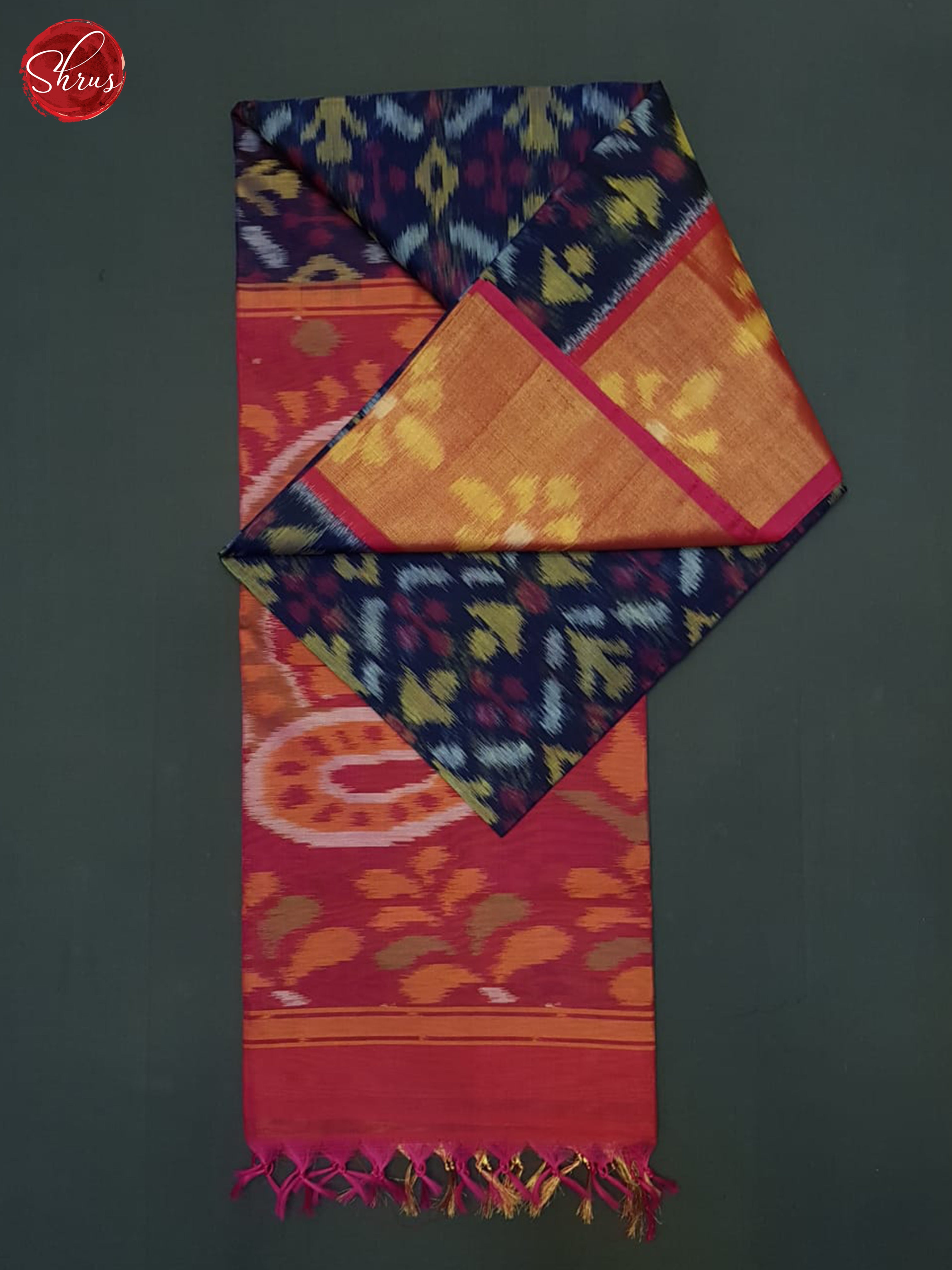 Blue And Pink- Pochampally Silk Cotton Saree - Shop on ShrusEternity.com