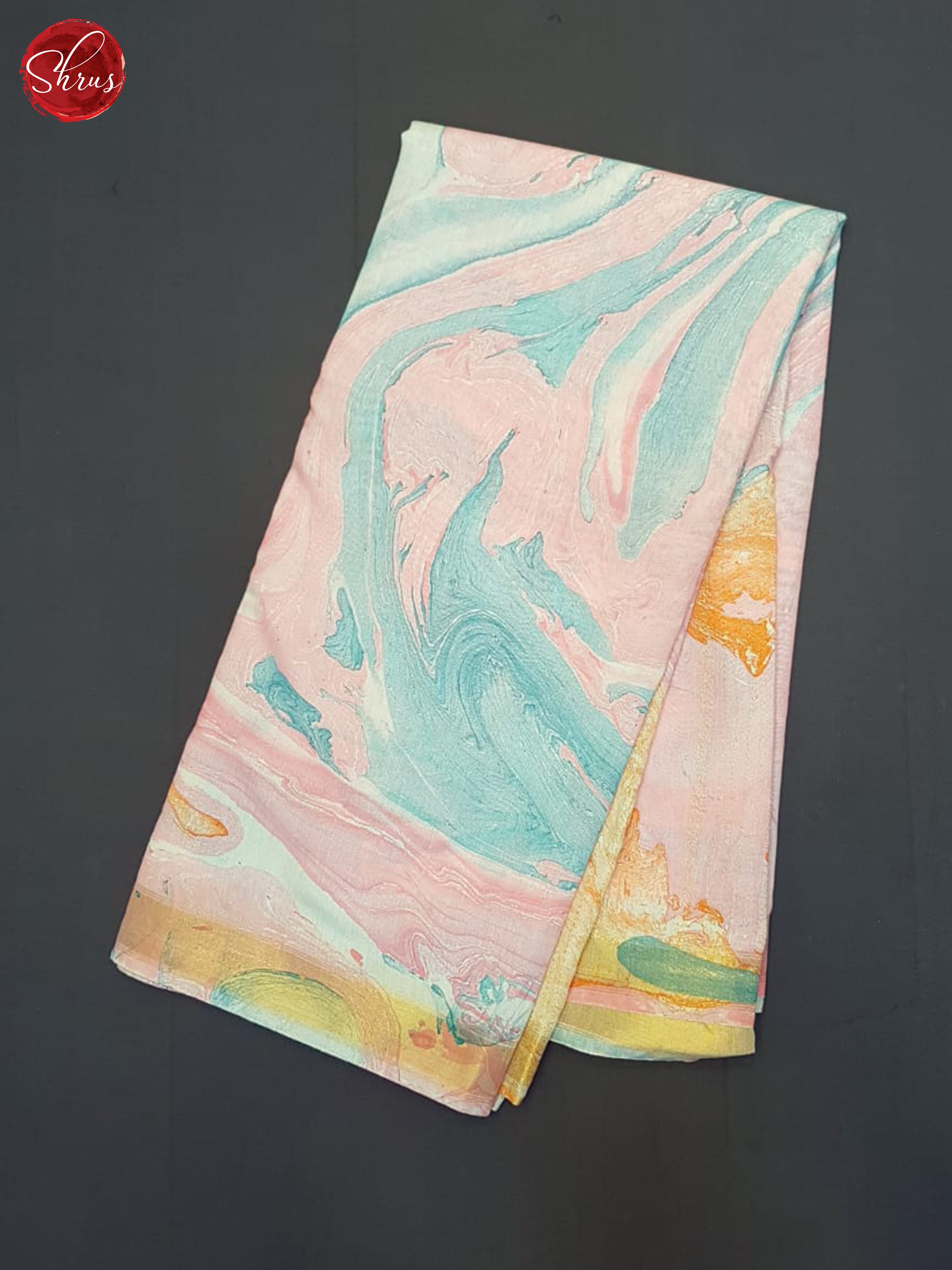Pink & Blue - Semi Chanderi Saree - Shop on ShrusEternity.com