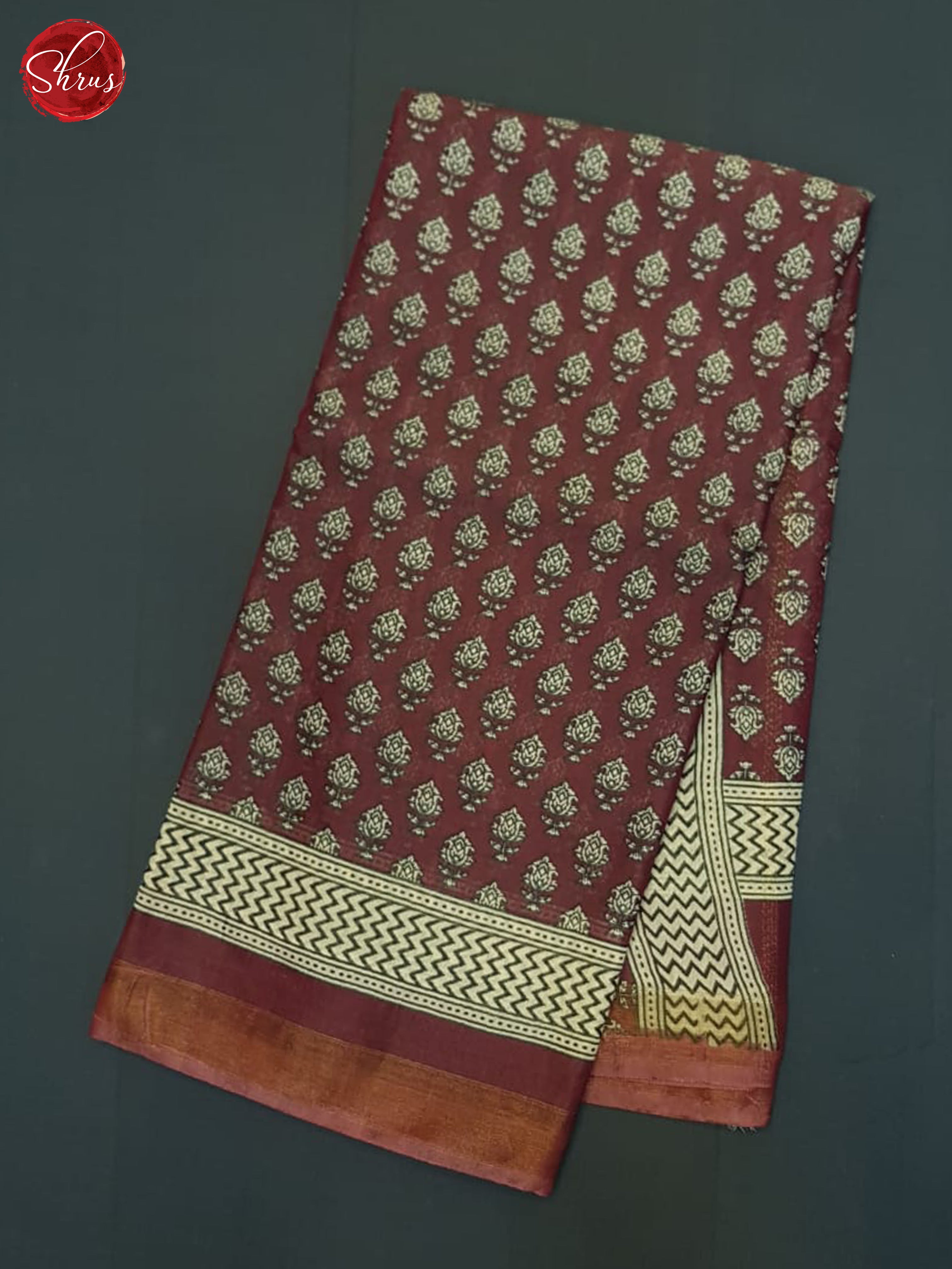 Maroon(Single Tone) - Semi Chanderi Saree - Shop on ShrusEternity.com