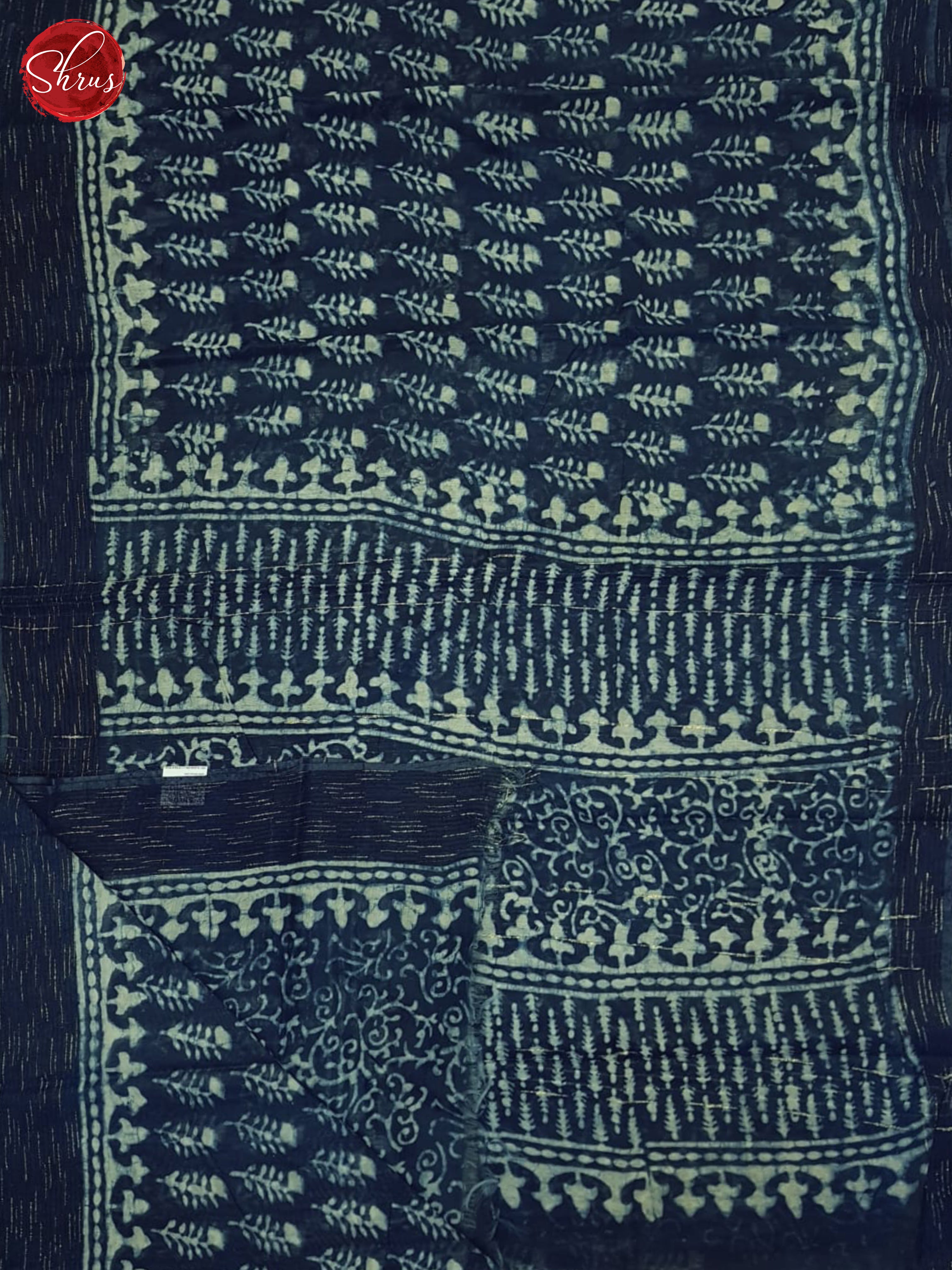 Blue (Single Tone) - Semi Chanderi Saree - Shop on ShrusEternity.com