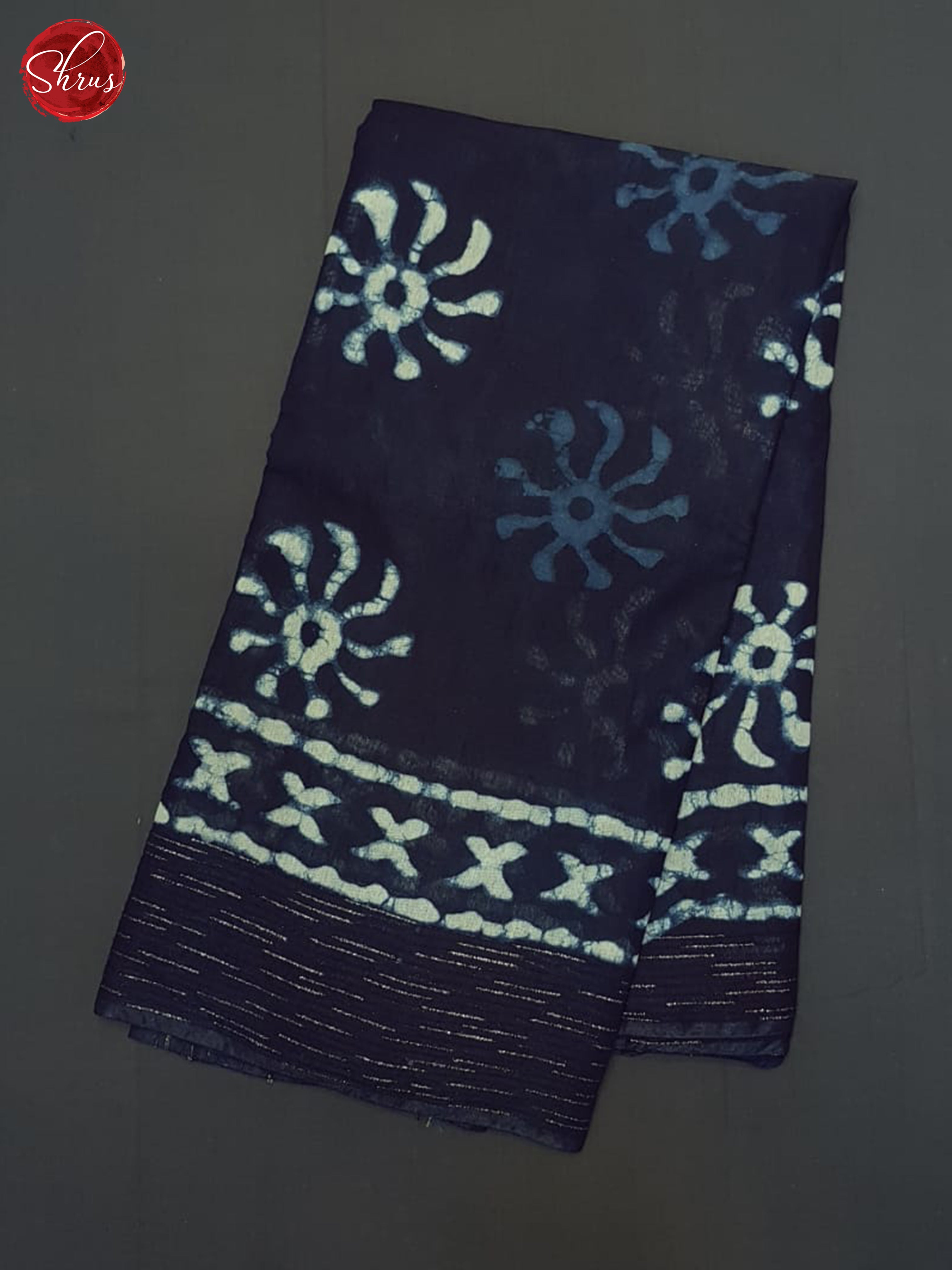 Blue(Single Tone) - Semi Chanderi Saree - Shop on ShrusEternity.com