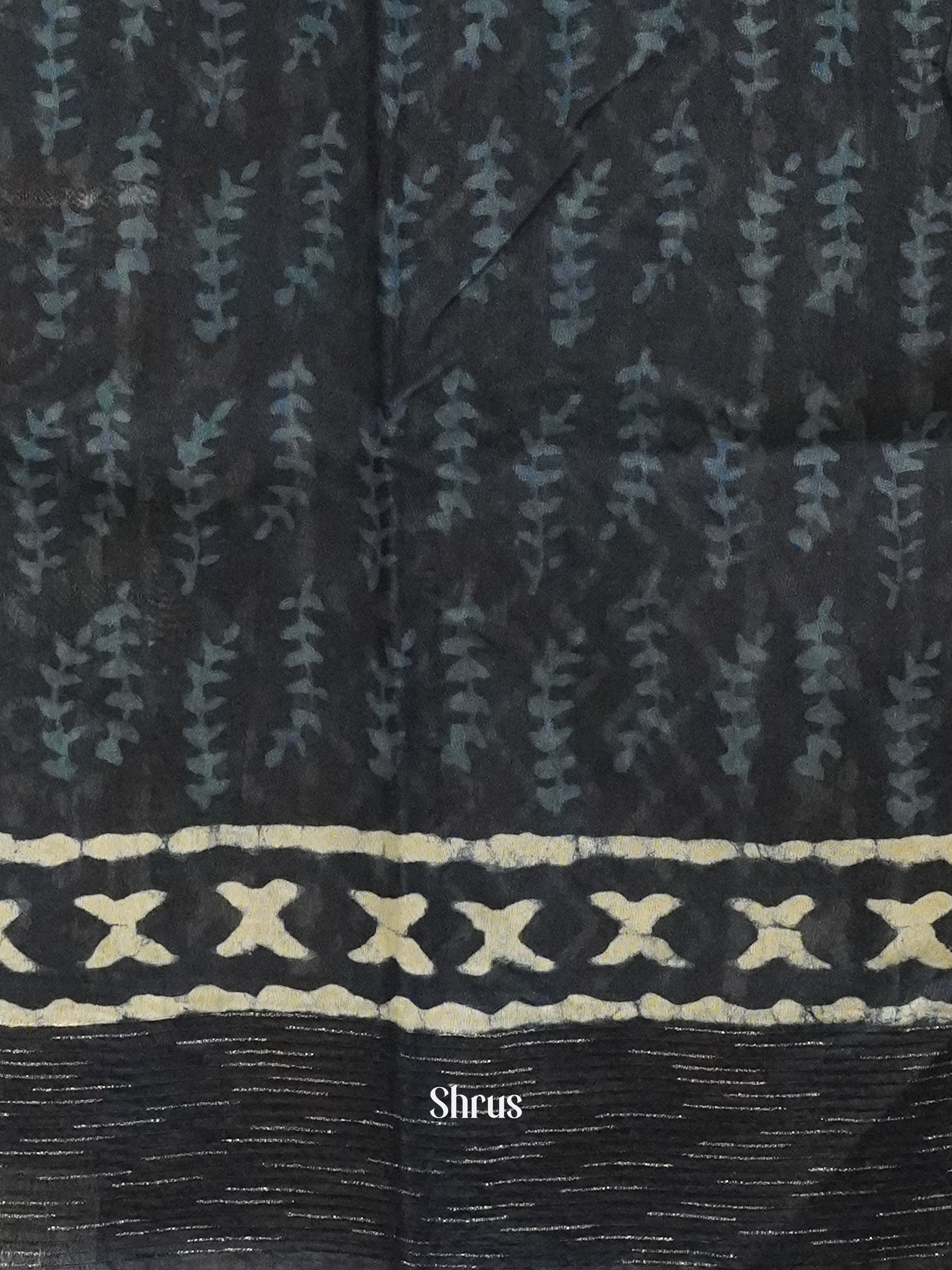 Blue(Single Tone) - Semi Chanderi Saree - Shop on ShrusEternity.com