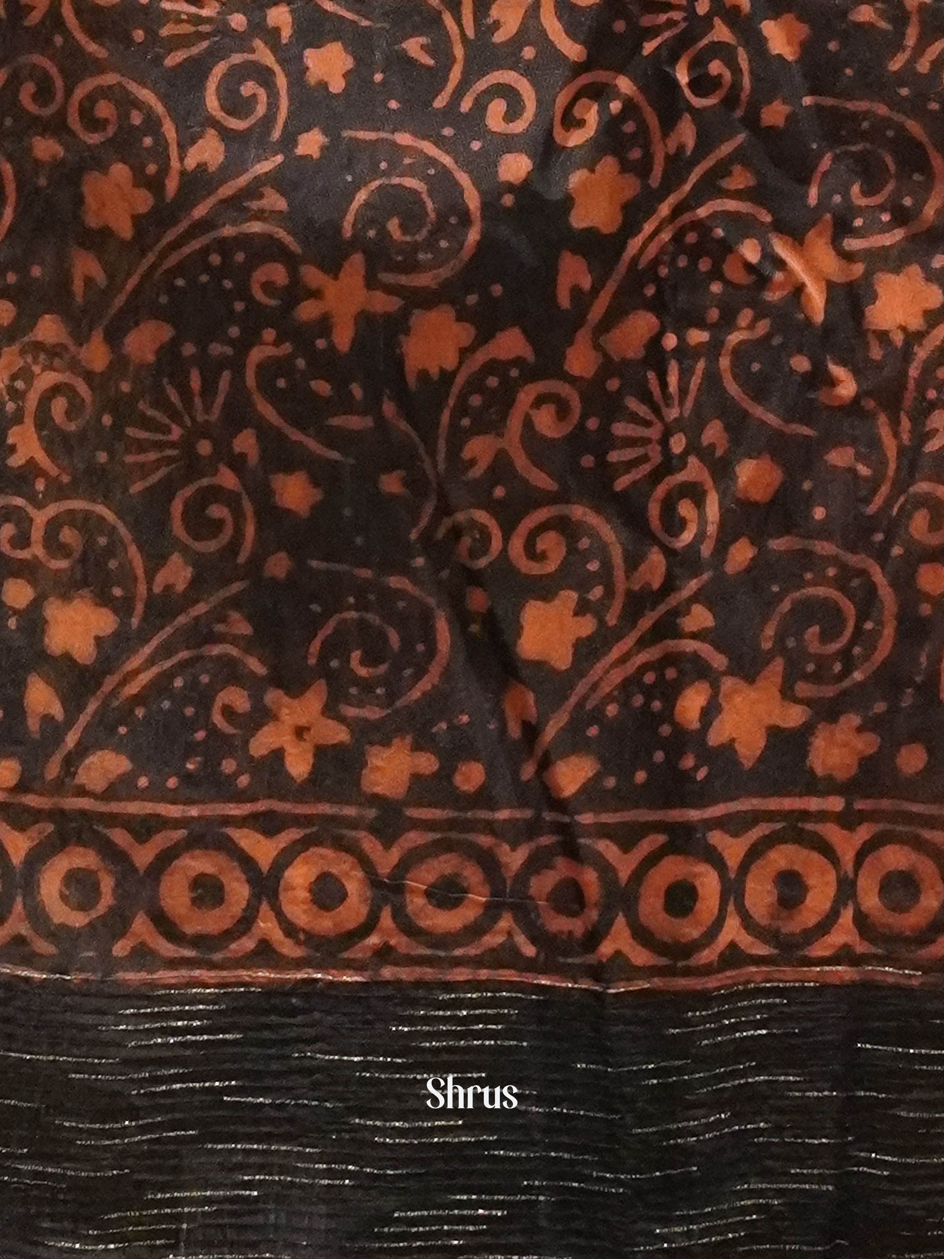 Blue(Single Tone)- Semi Chanderi Saree - Shop on ShrusEternity.com