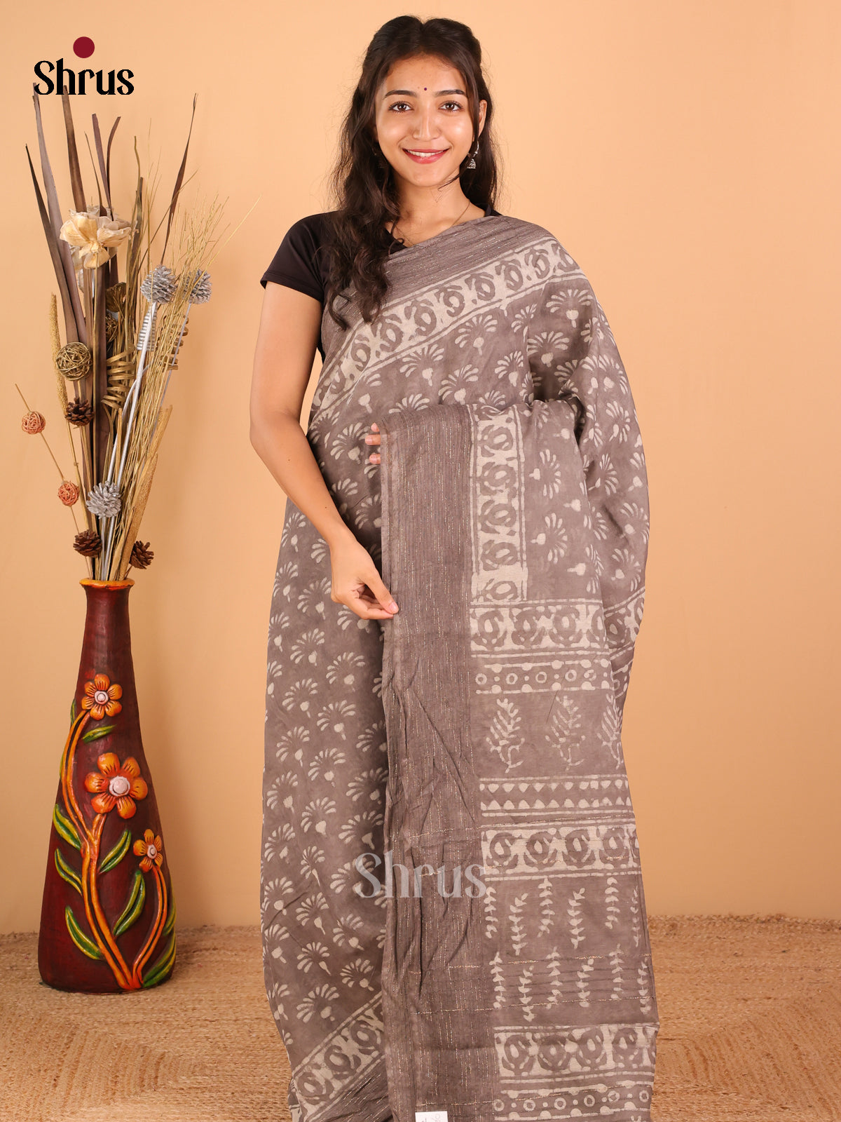 Mid Grey - Semi Chanderi - CCS14060 - Shop on ShrusEternity.com