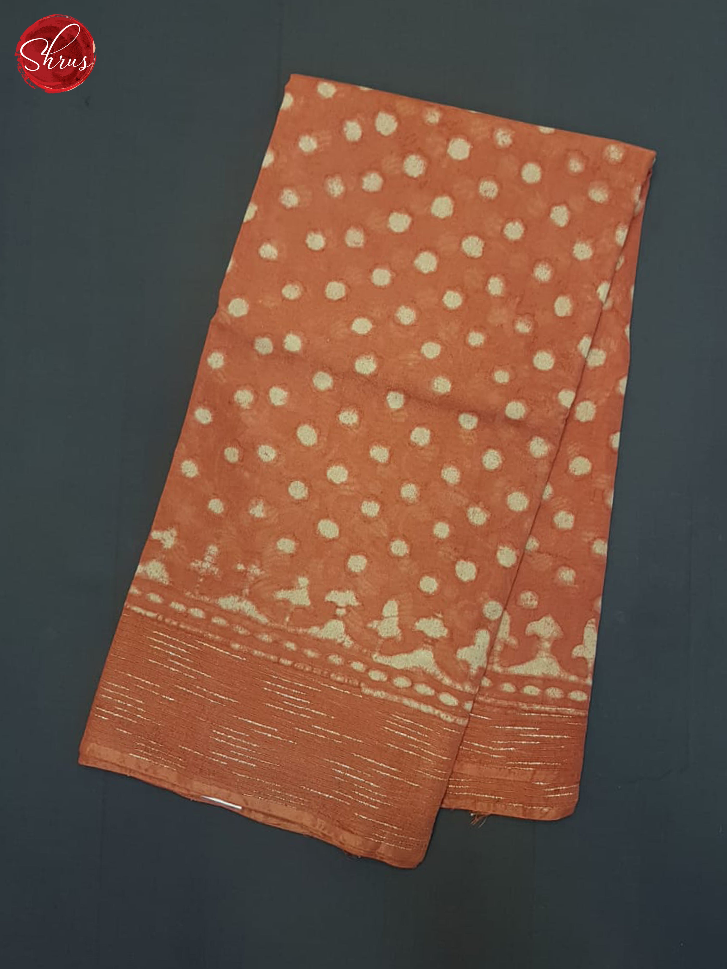 Brick Orange(Single Tone)- Semi Chanderi Saree - Shop on ShrusEternity.com