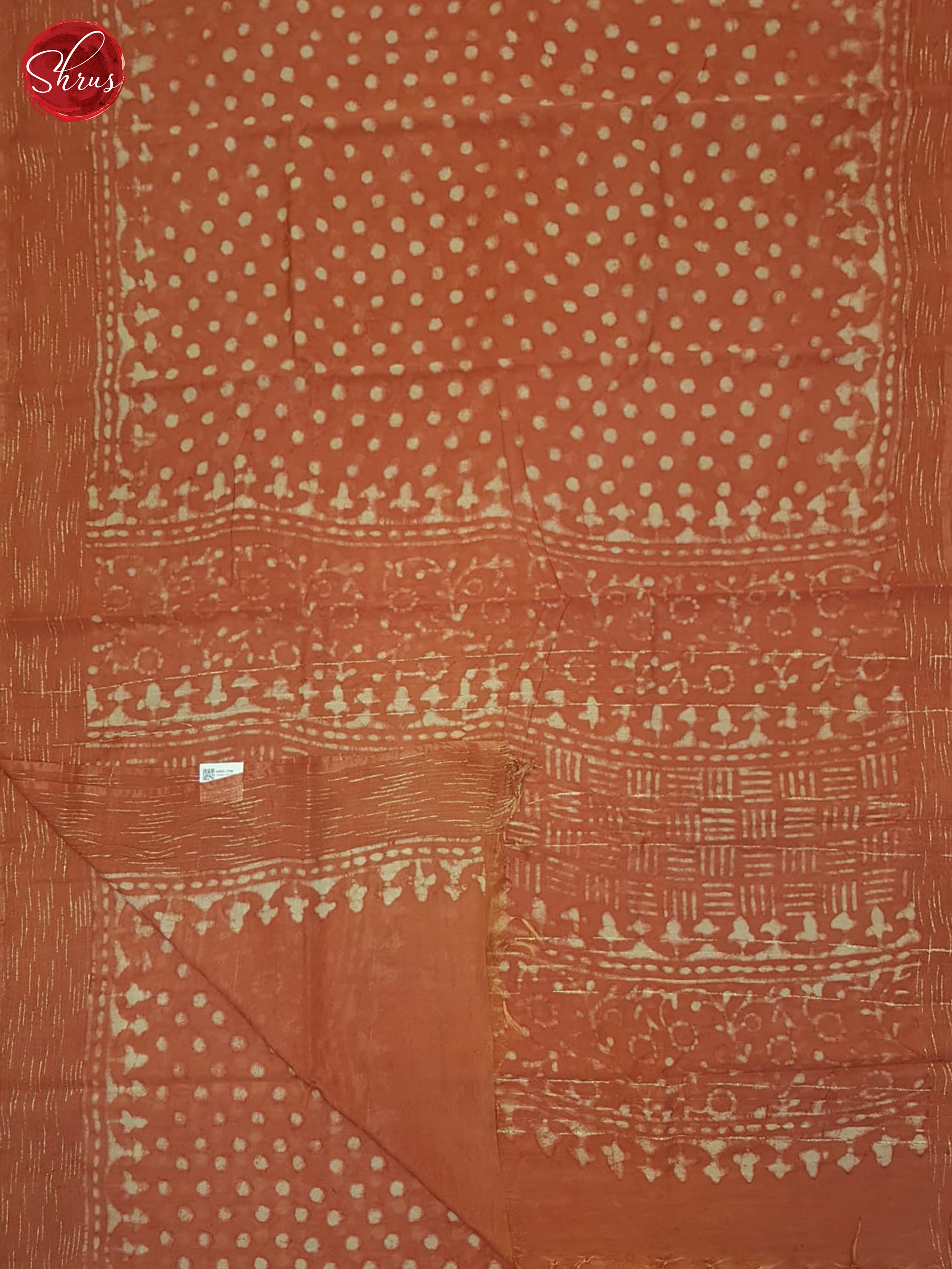 Brick Orange(Single Tone)- Semi Chanderi Saree - Shop on ShrusEternity.com