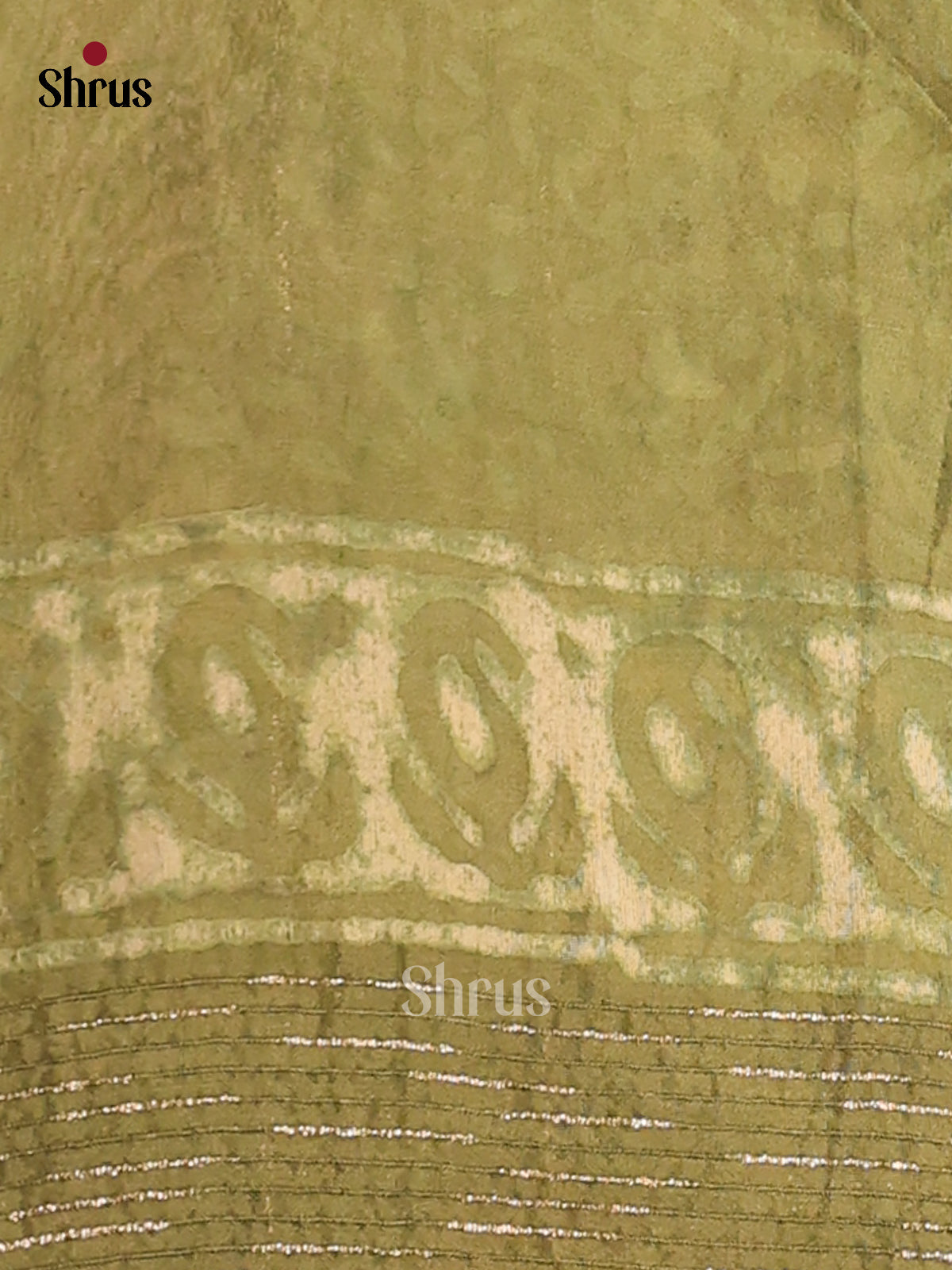 Olive green - Semi Chanderi - CCS14066 - Shop on ShrusEternity.com