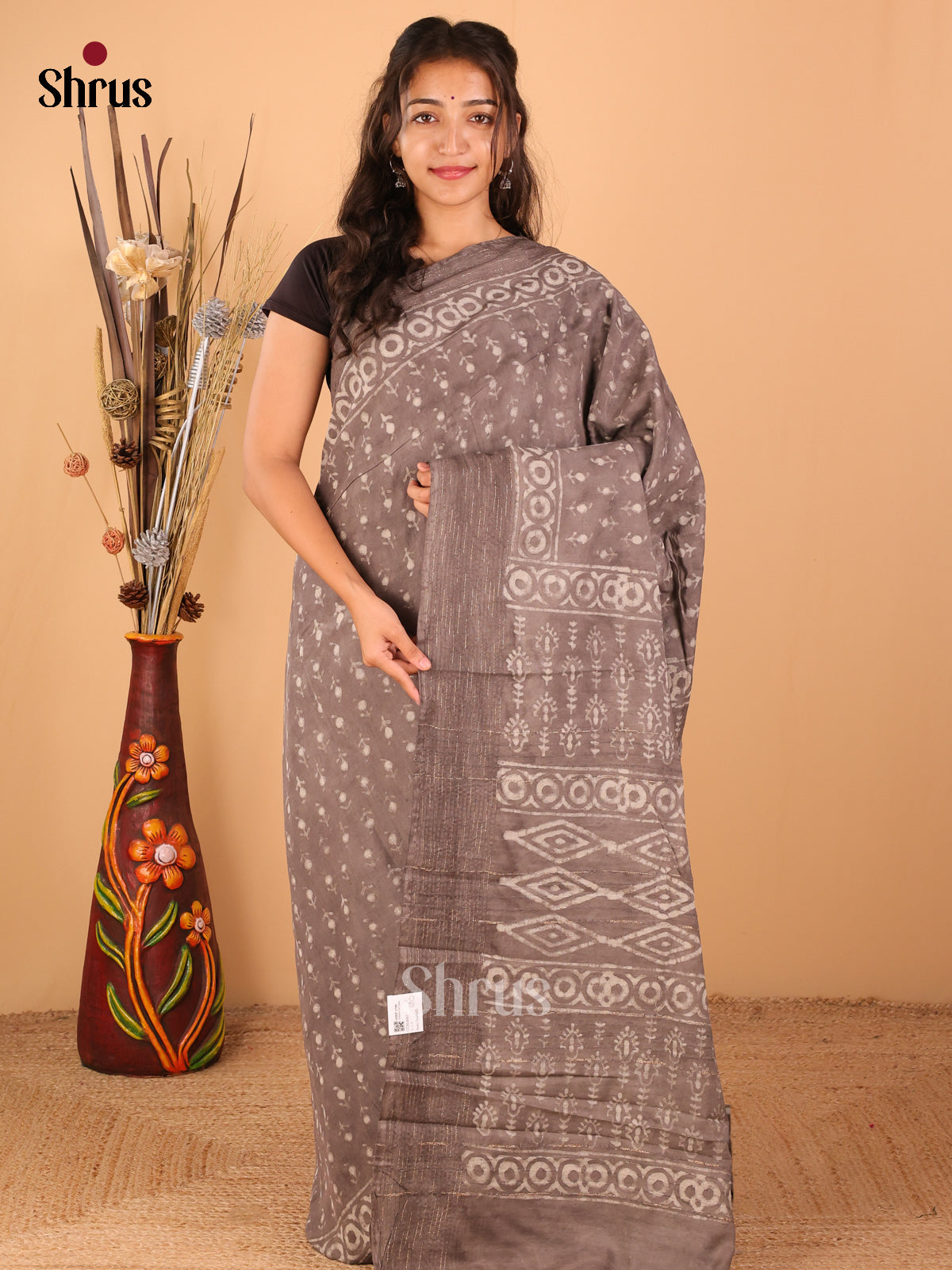 Grey - Semi Chanderi - CCS14067 - Shop on ShrusEternity.com