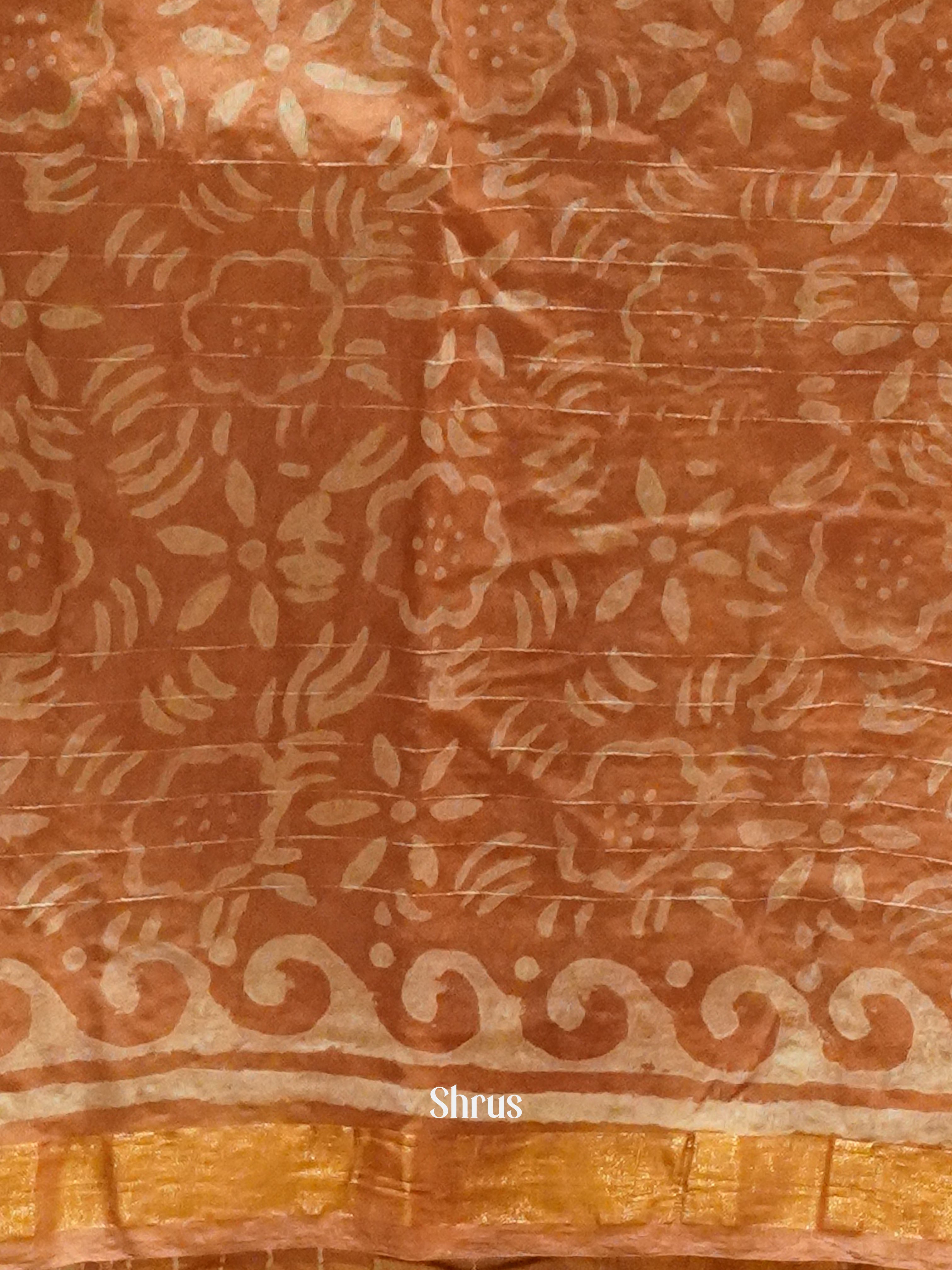 Dusty Pink(single Tone) - Semi Chanderi Saree - Shop on ShrusEternity.com