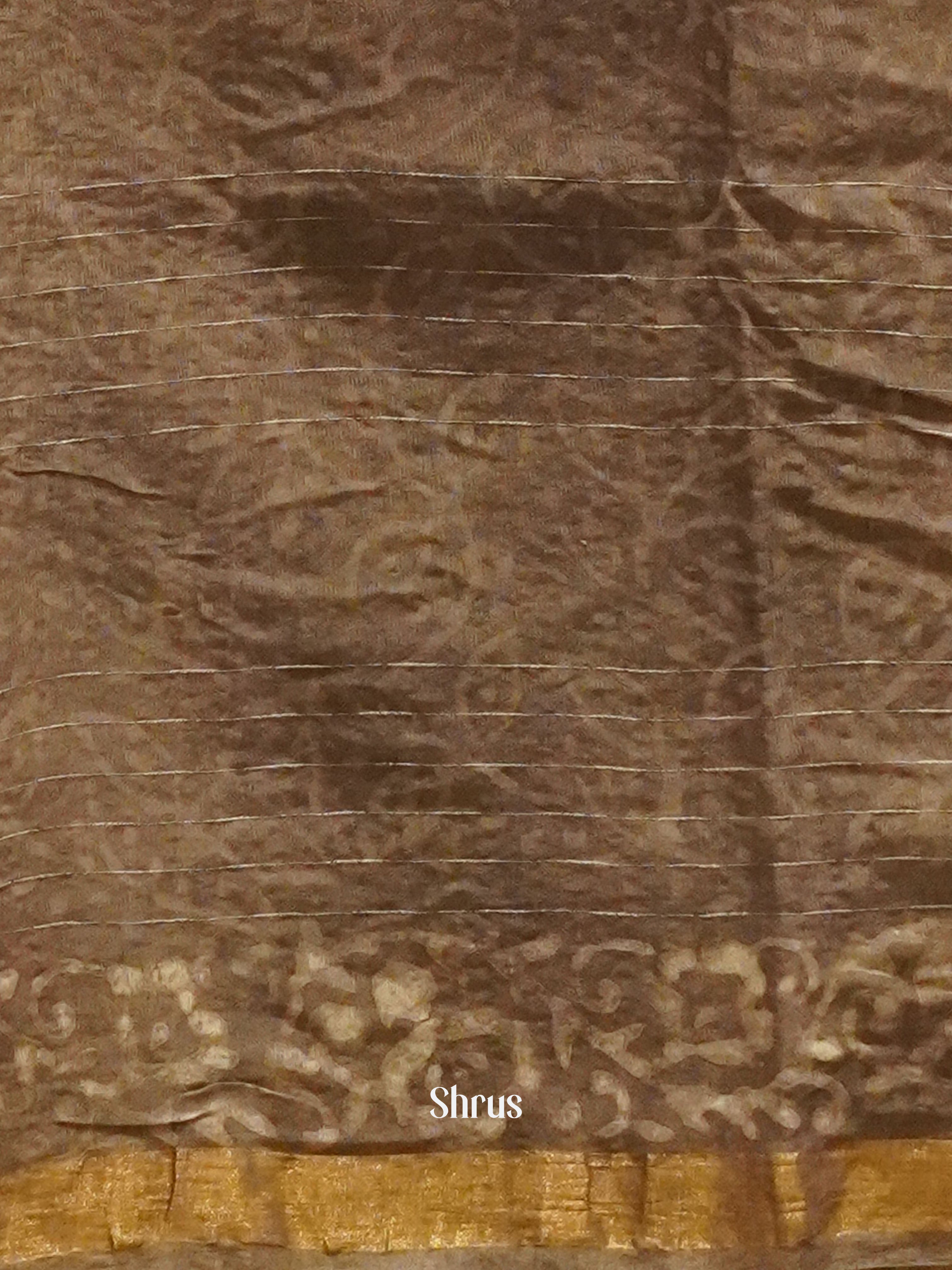 Grey(Single Tone) - Semi Chanderi Saree - Shop on ShrusEternity.com