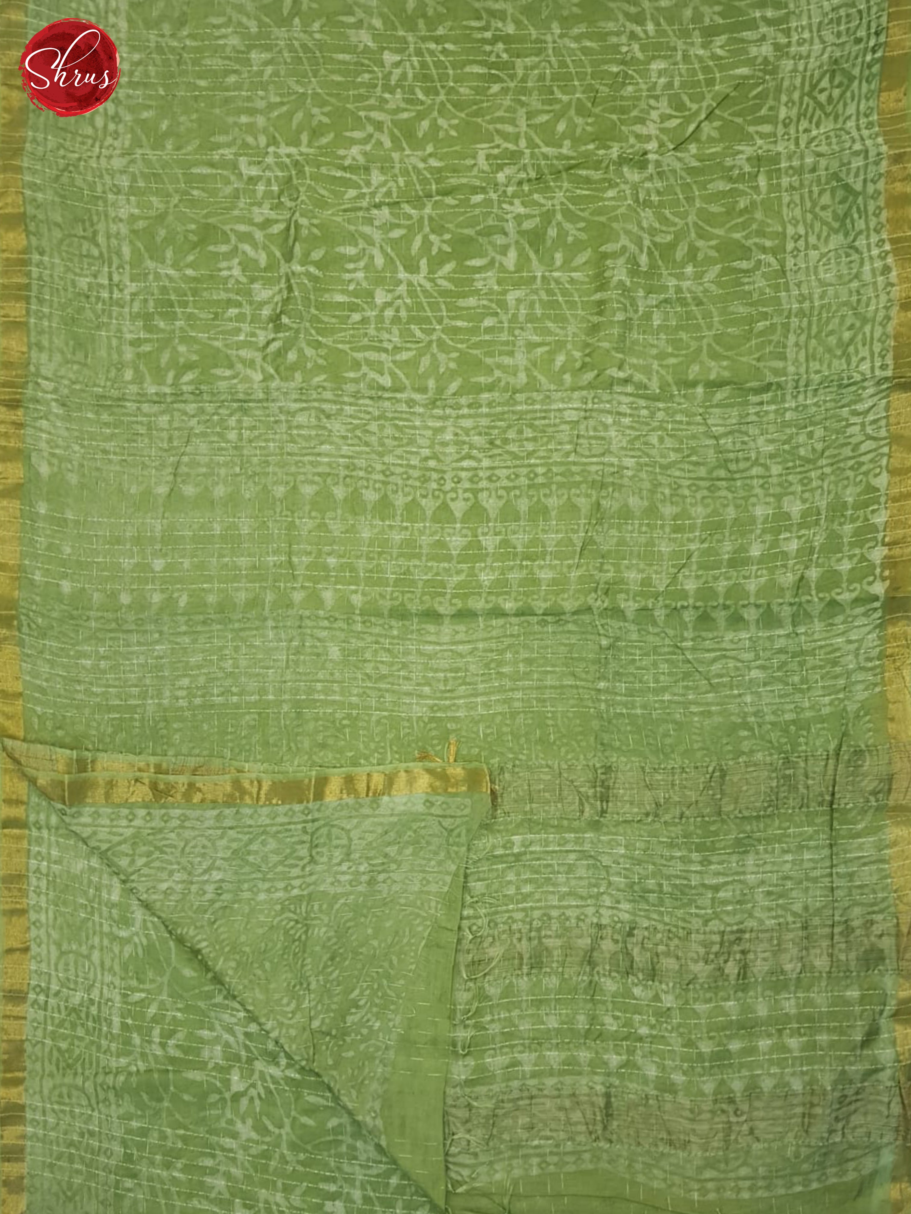 Green(Single Tone)- Semi Chanderi Saree - Shop on ShrusEternity.com