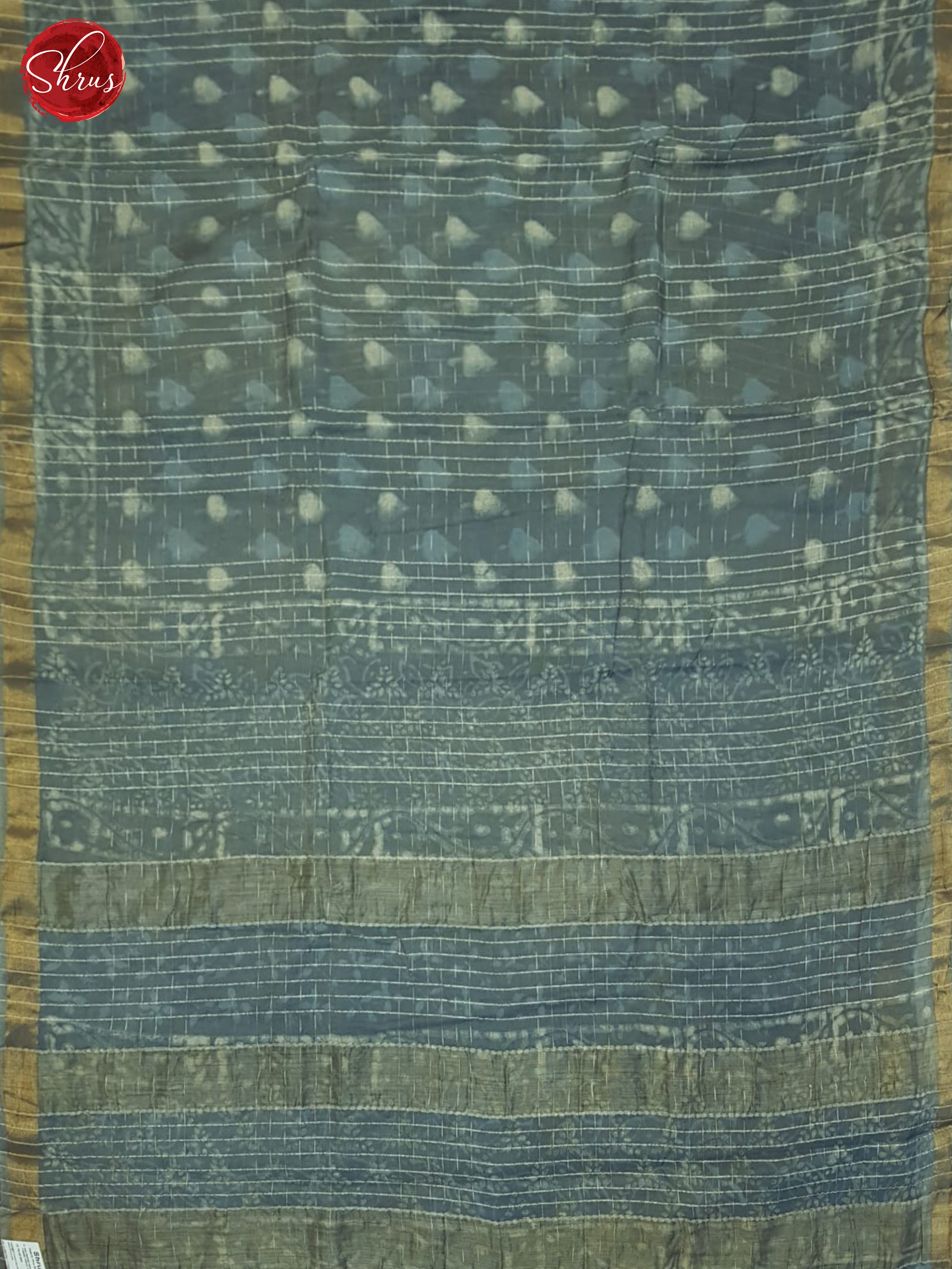 Grey(Single Tone) - Semi Chanderi Saree - Shop on ShrusEternity.com