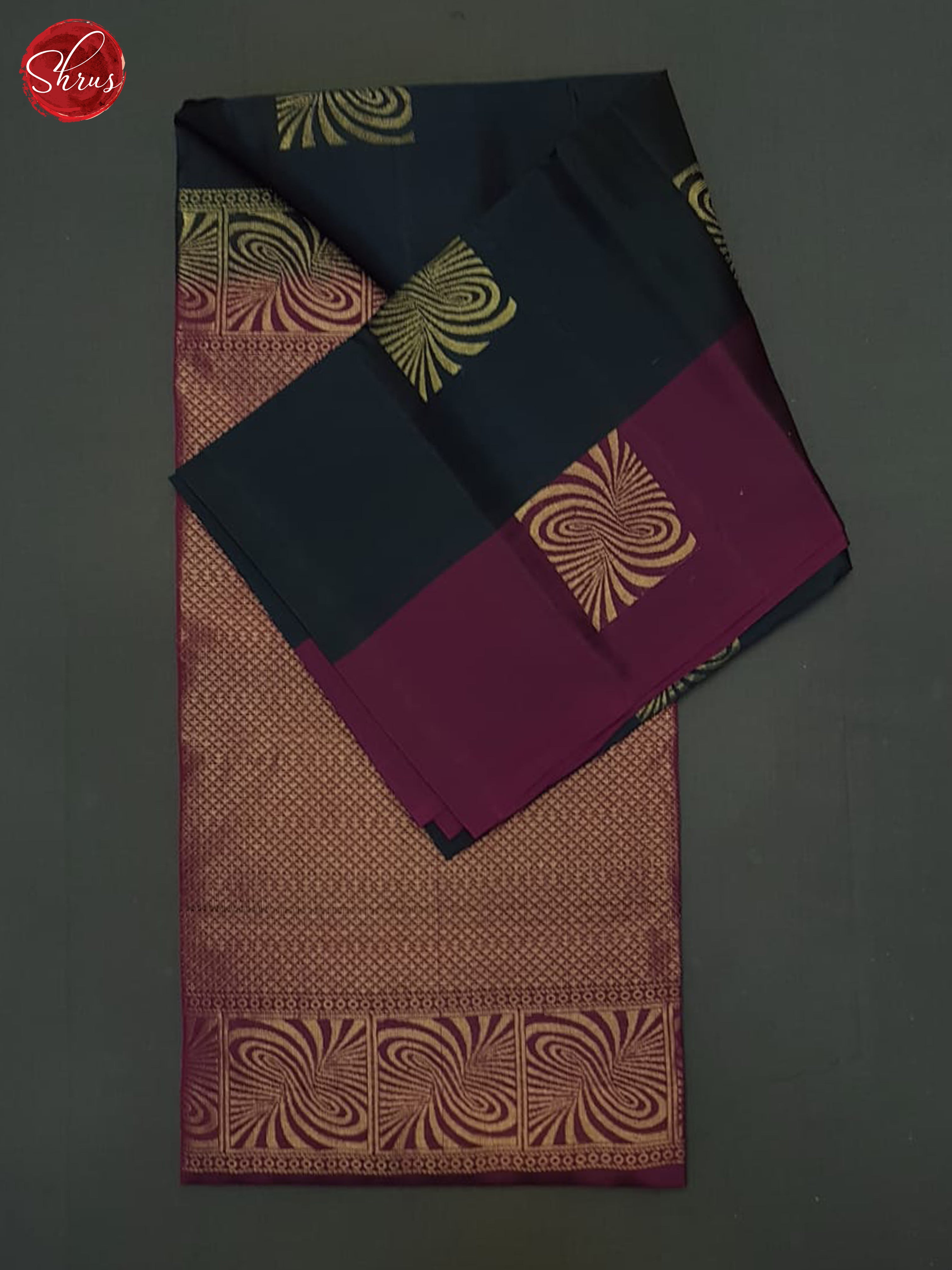 Blue And Wine- soft Silk Half-pure Saree - Shop on ShrusEternity.com