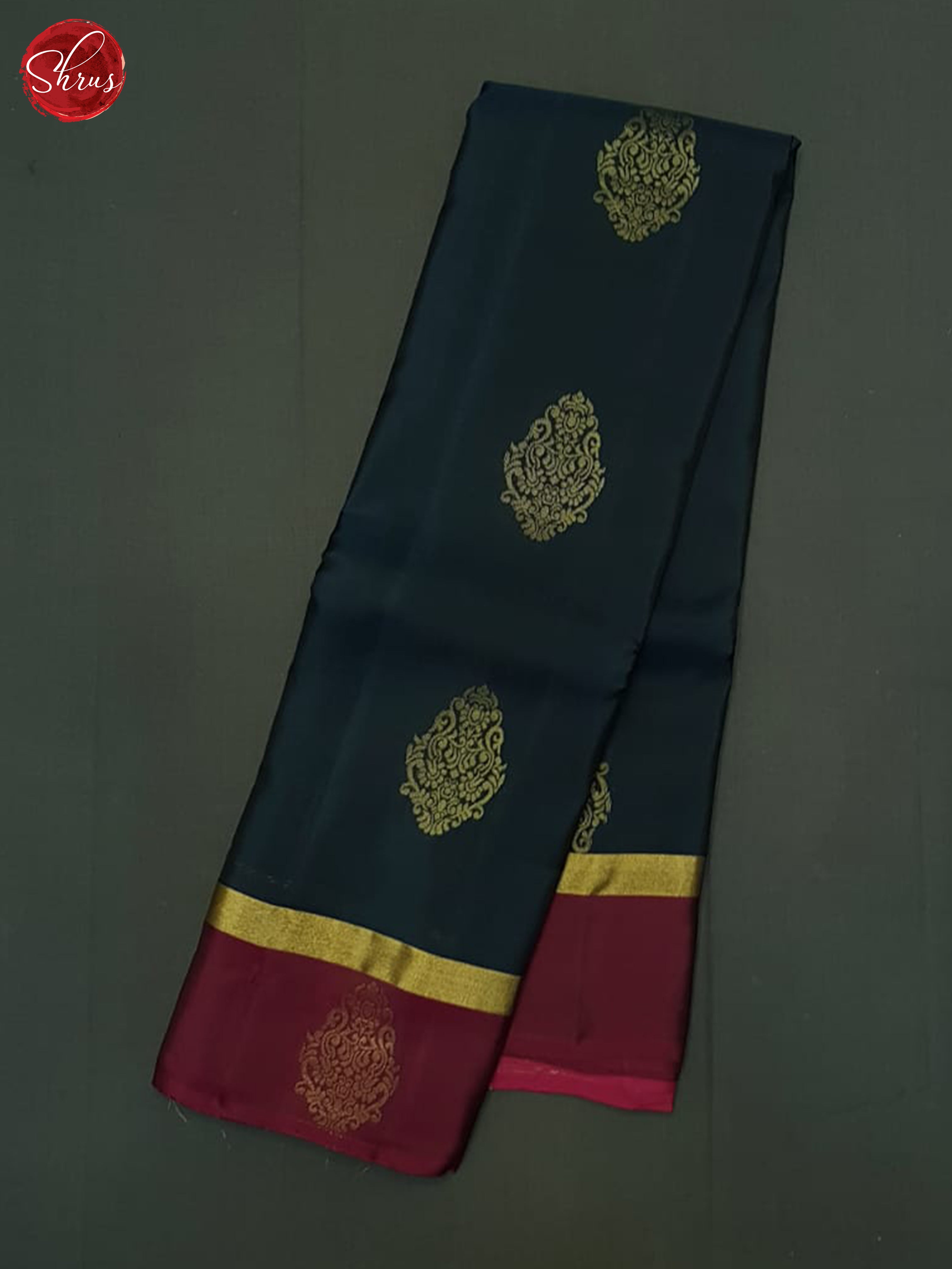 Blue And Wine- Soft Silk half-pure Saree - Shop on ShrusEternity.com