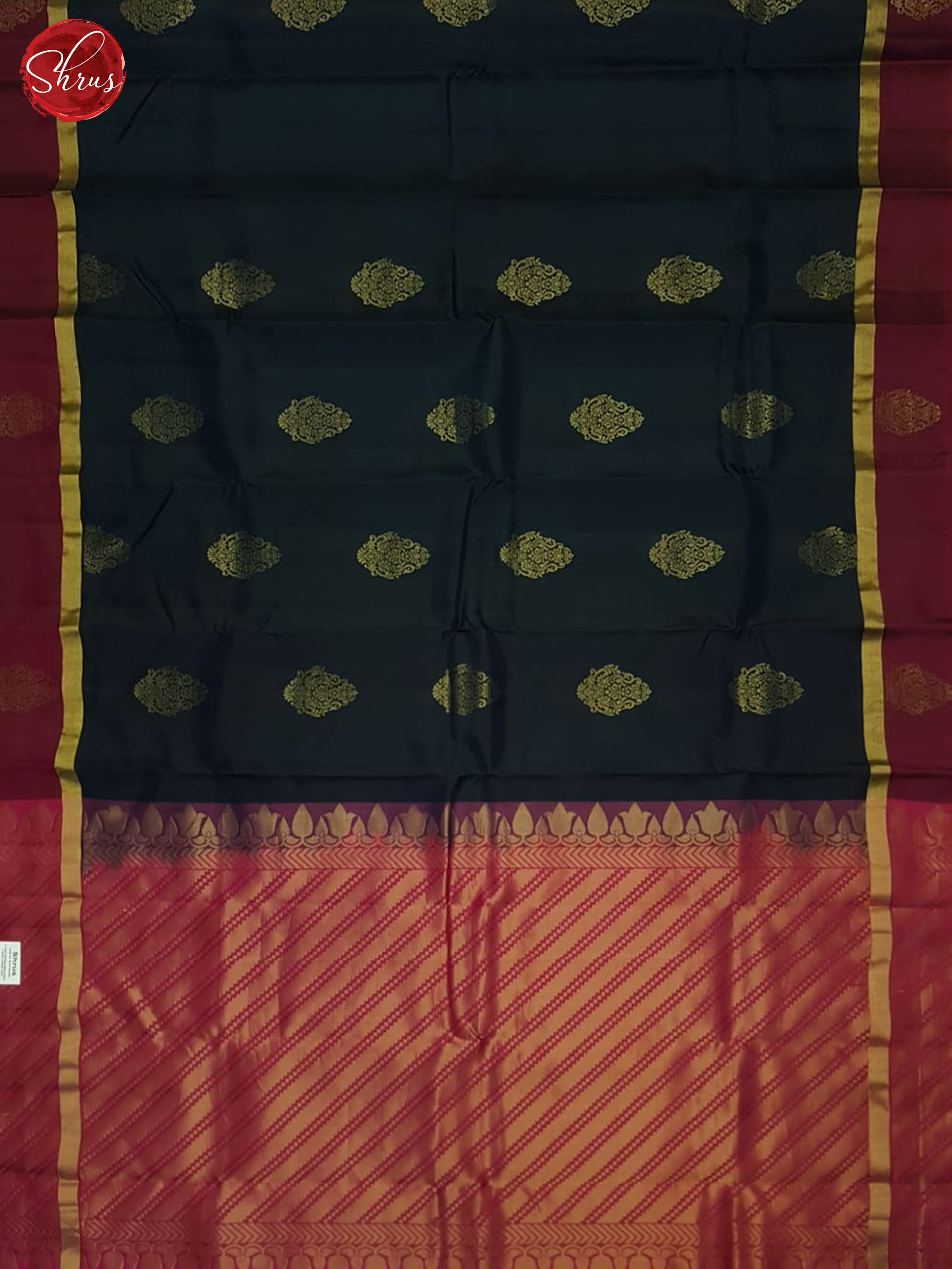 Blue And Wine- Soft Silk half-pure Saree - Shop on ShrusEternity.com