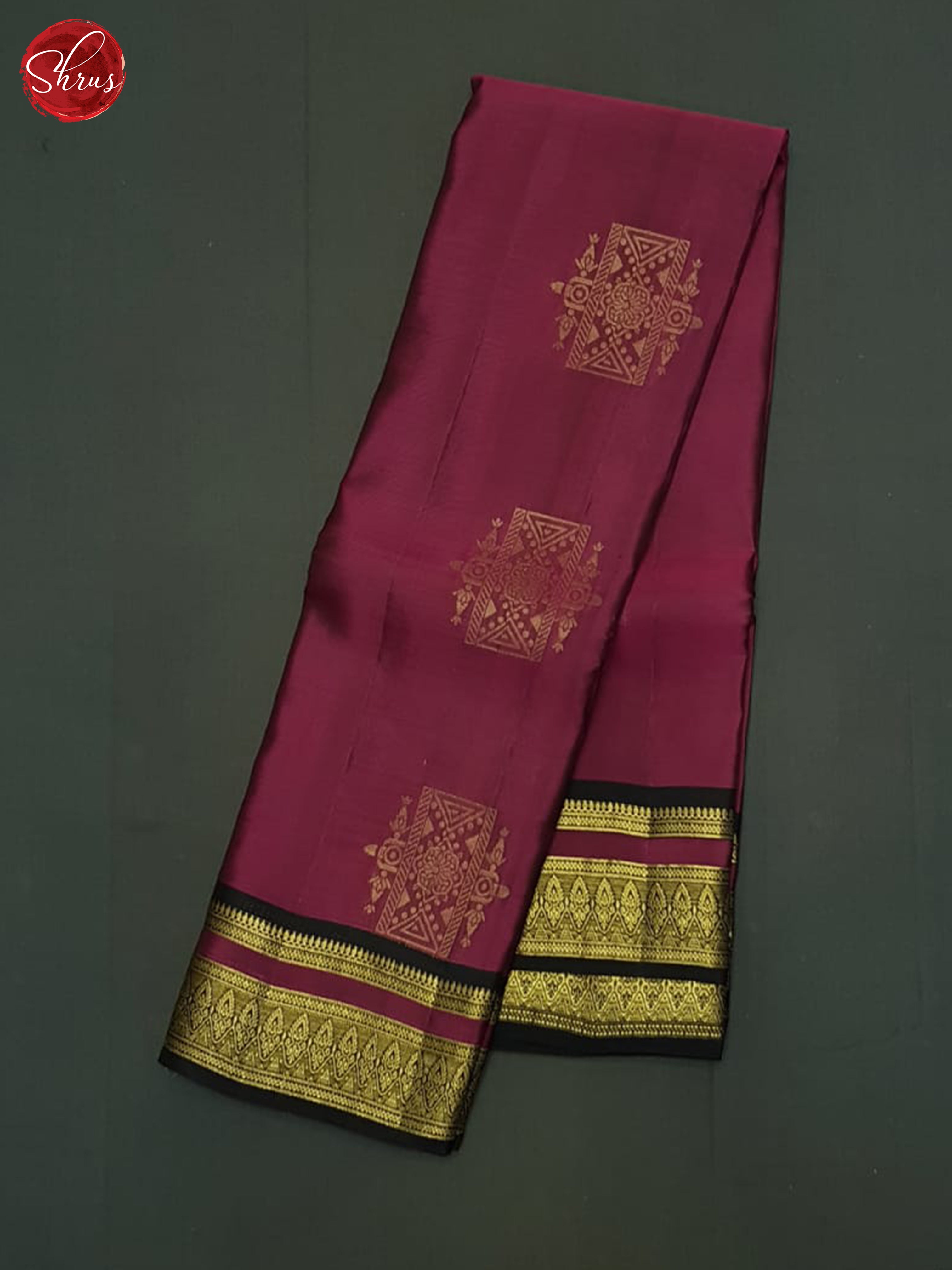 Maroon And Navy Blue- Soft Silk Half-pure Saree - Shop on ShrusEternity.com