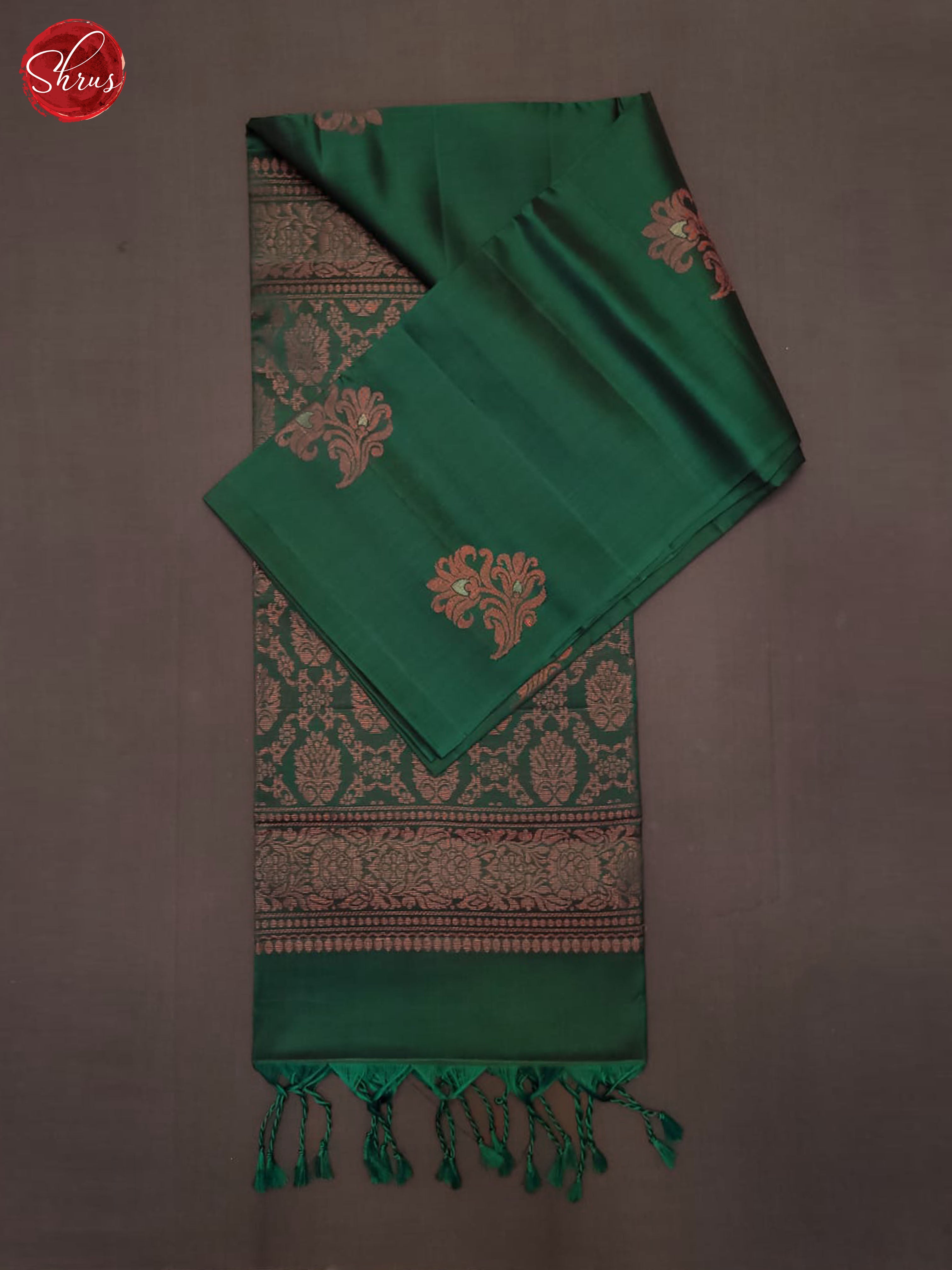 Green(Single Tone)- Soft Silk Half-pure Saree - Shop on ShrusEternity.com
