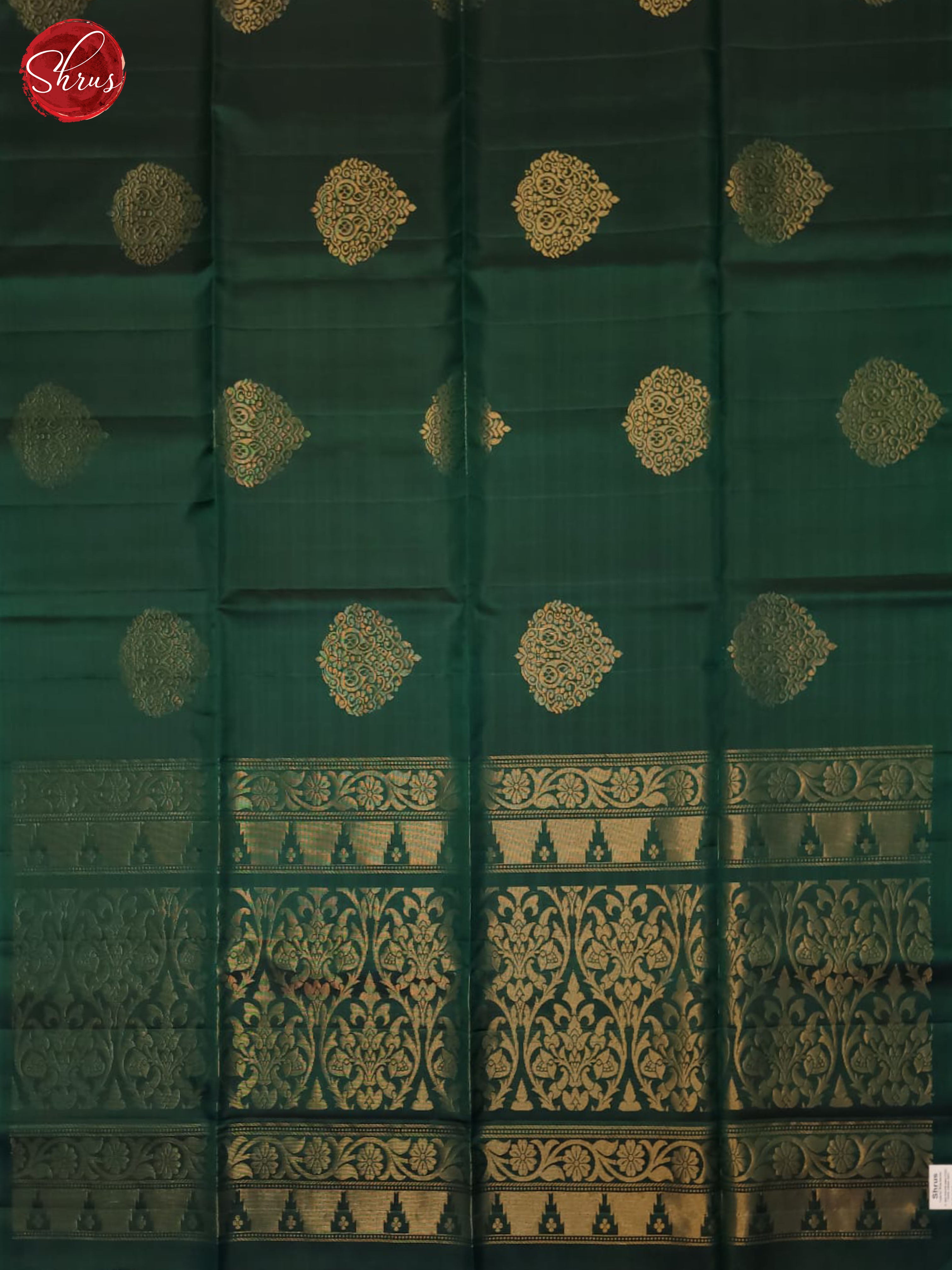 Green(Single tone)- Soft Silk Half-pure Saree - Shop on ShrusEternity.com