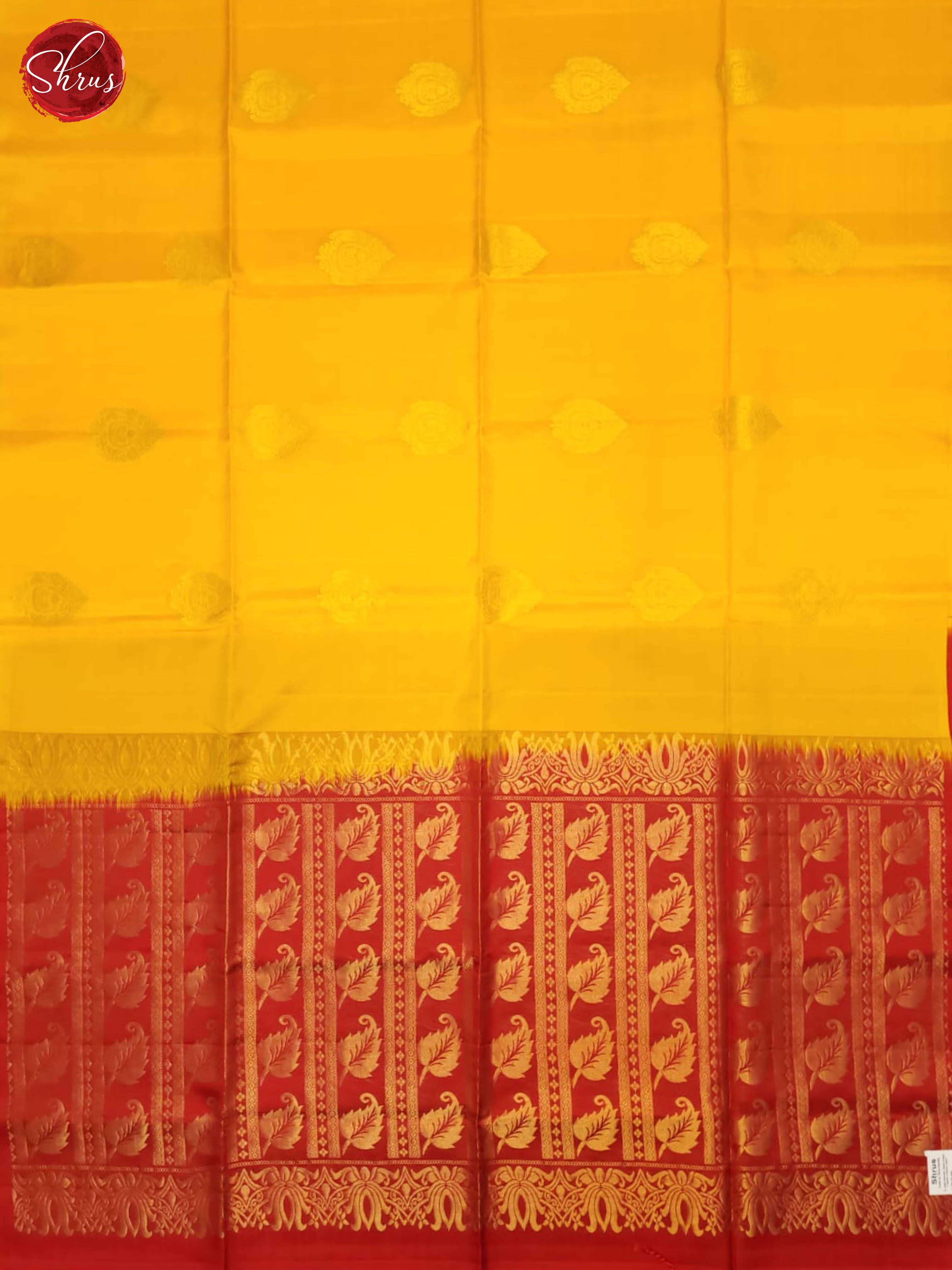 Yellow And Red- Soft Silk Half-pure Saree - Shop on ShrusEternity.com