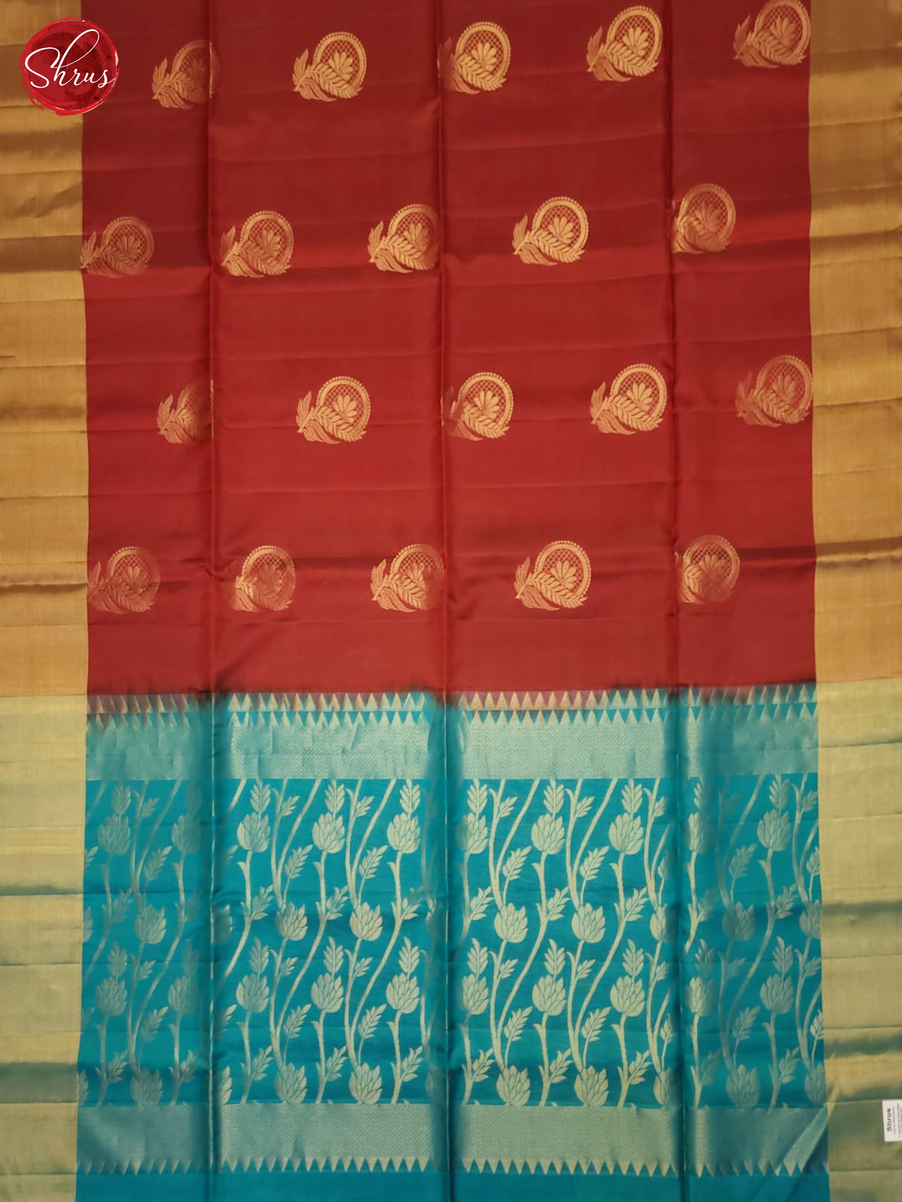 Araku Maroon And Blue- Soft Silk Half- pure saree - Shop on ShrusEternity.com