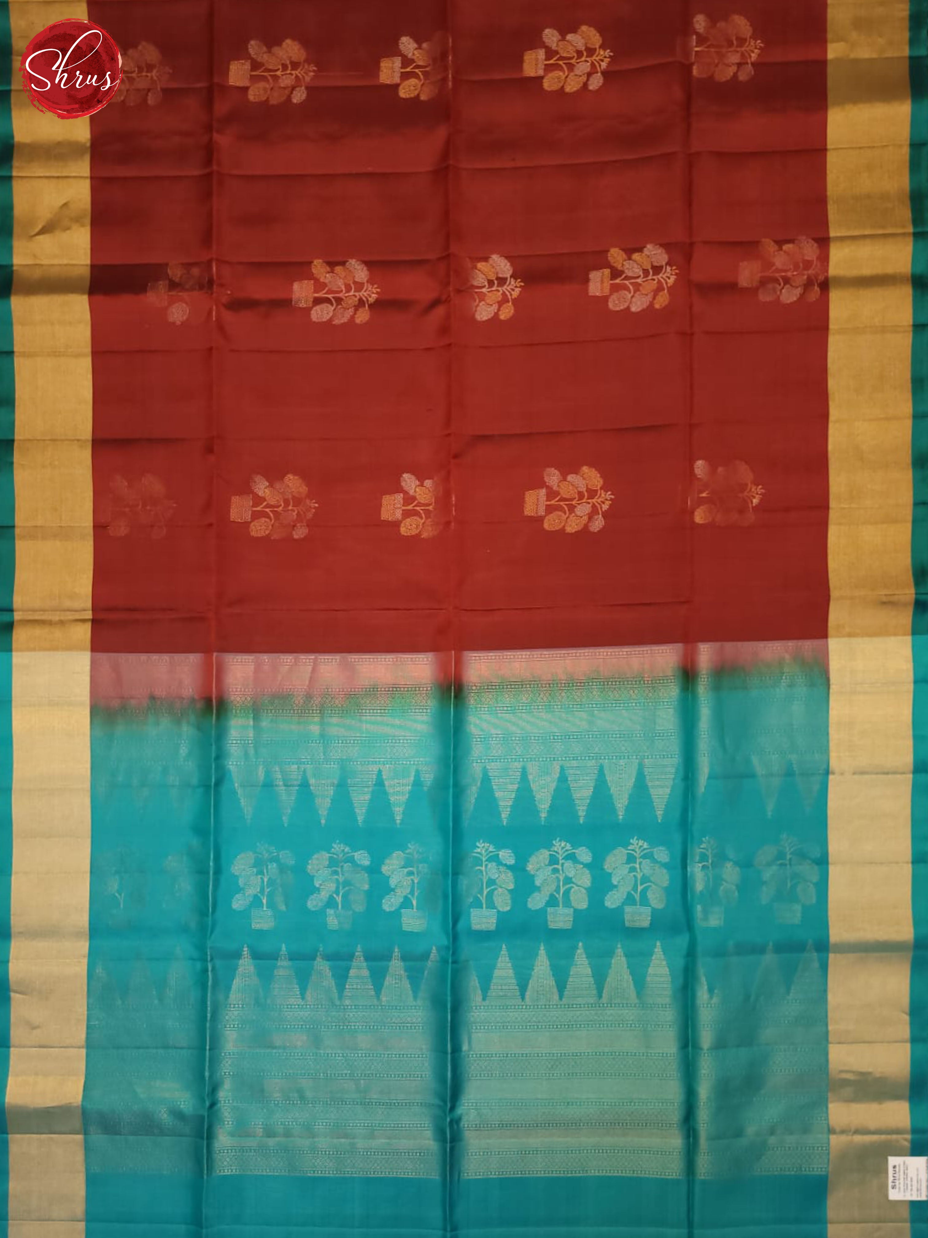Araku Maroon And Blue-Soft Silk half- pure Sare - Shop on ShrusEternity.com