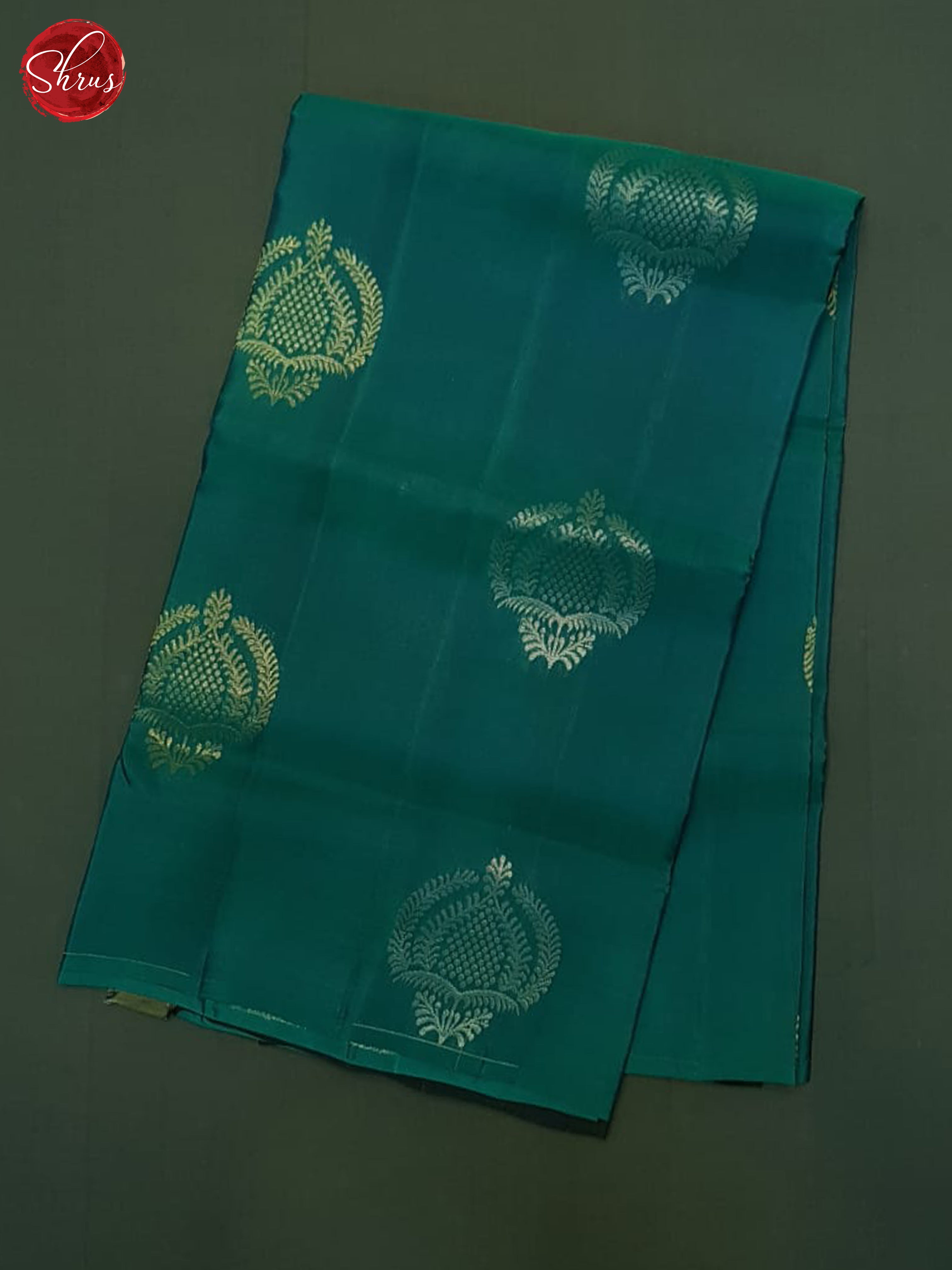 Teal & Blue- Soft Silk-halfpure Saree - Shop on ShrusEternity.com