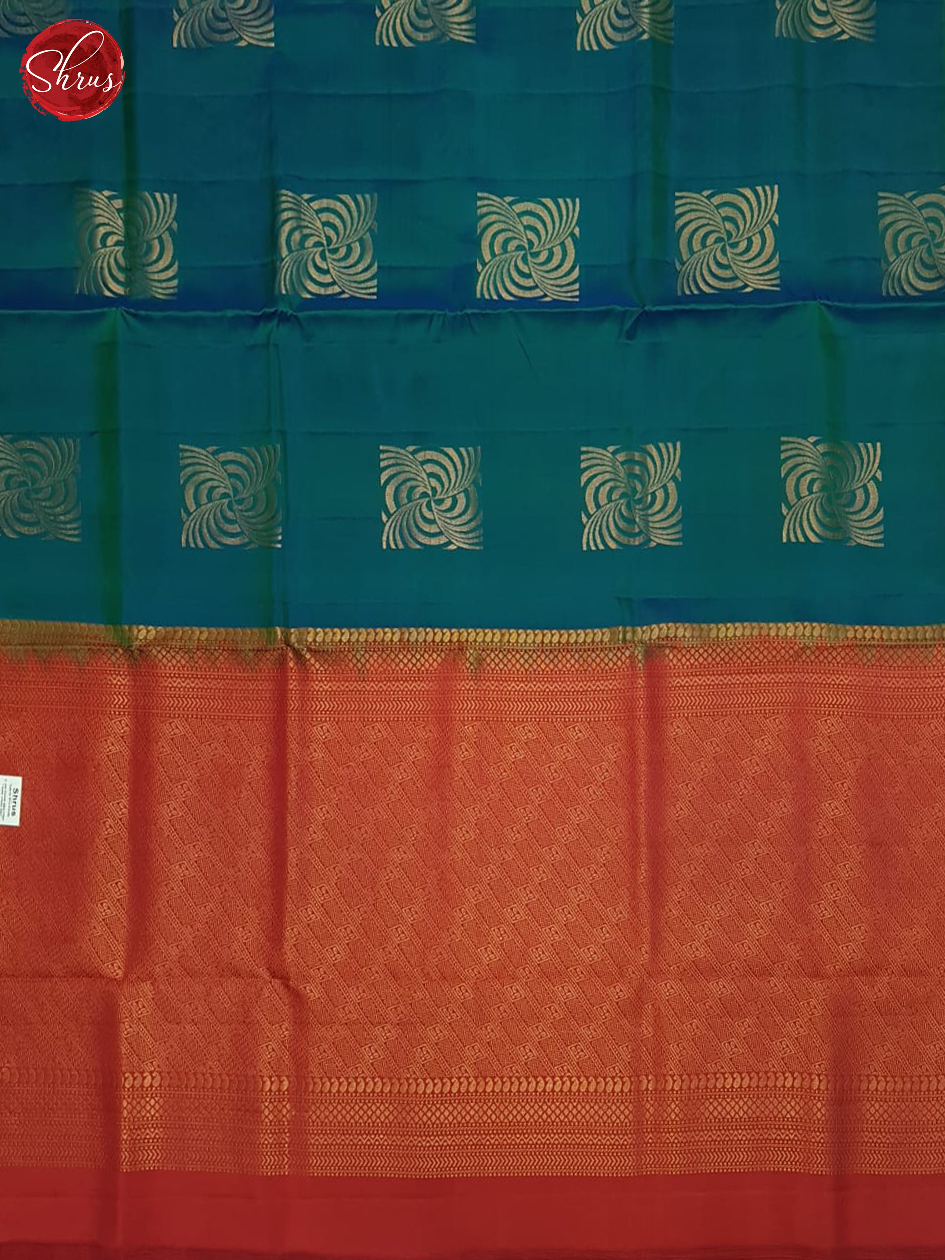Blue And Red- Soft Silk Half-pure Saree - Shop on ShrusEternity.com