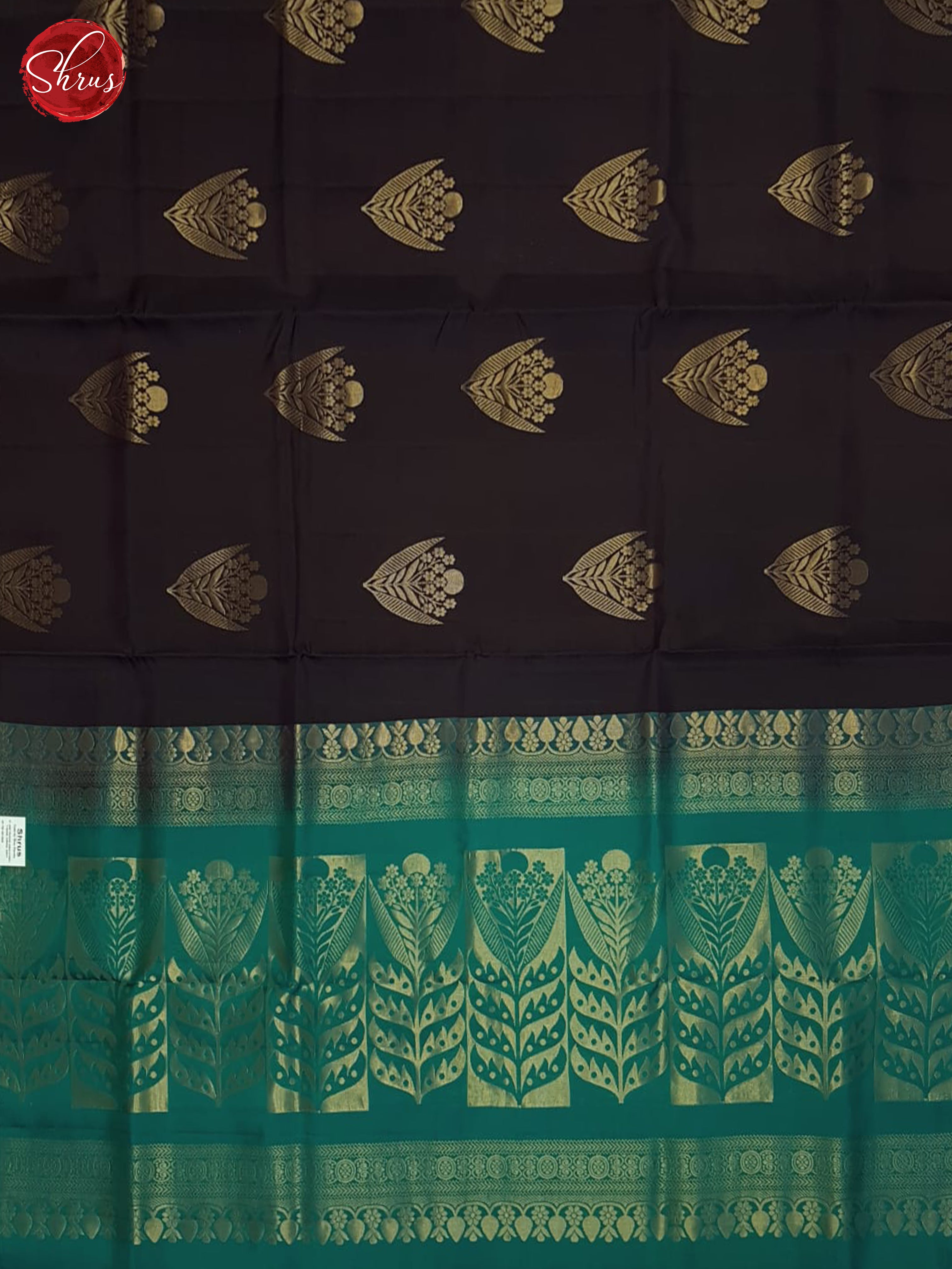 Deep Wine And Green- Soft Silk half-pure Saree - Shop on ShrusEternity.com