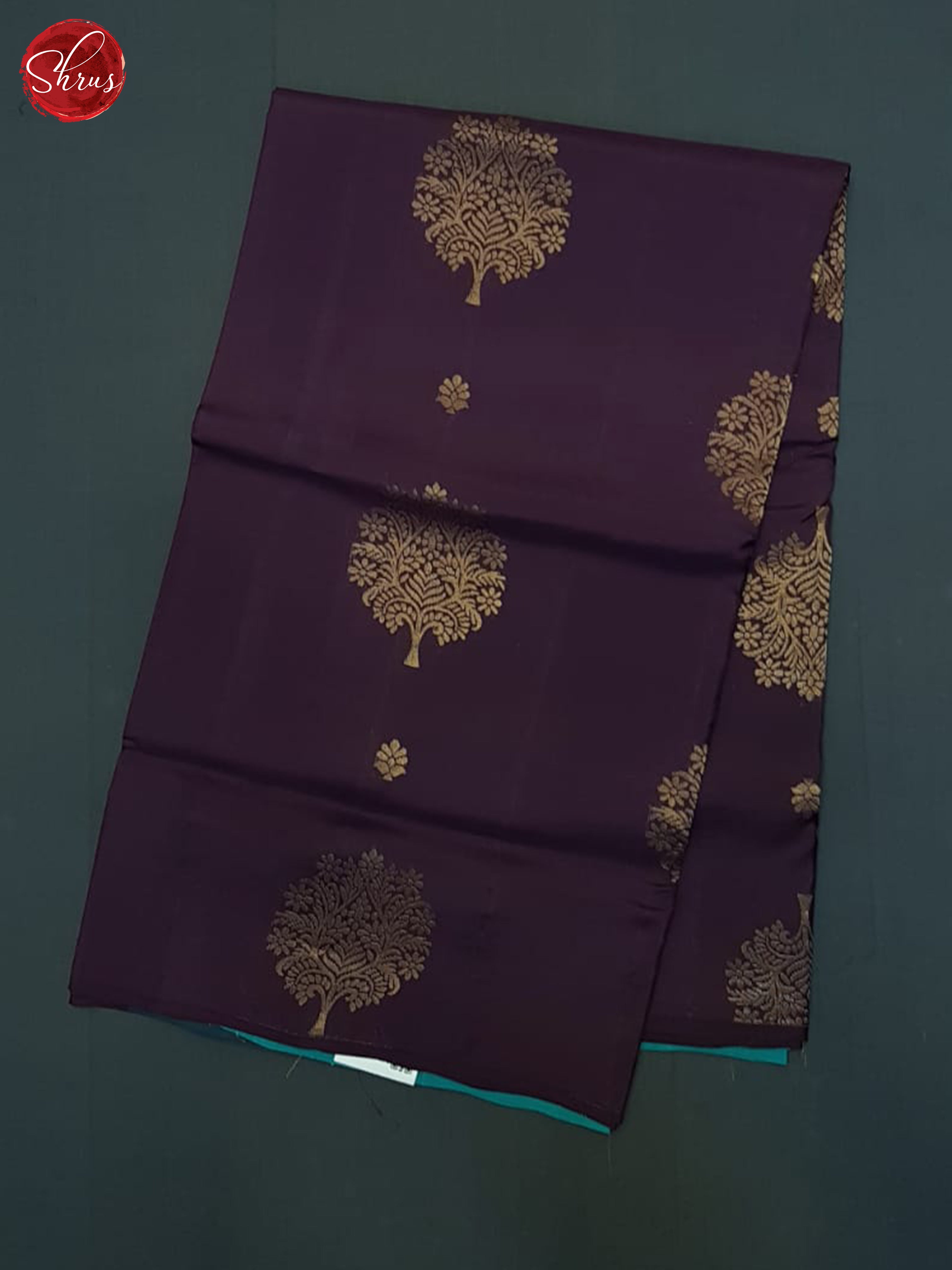 Wine & Blue - Soft Silk-halfpure Saree - Shop on ShrusEternity.com