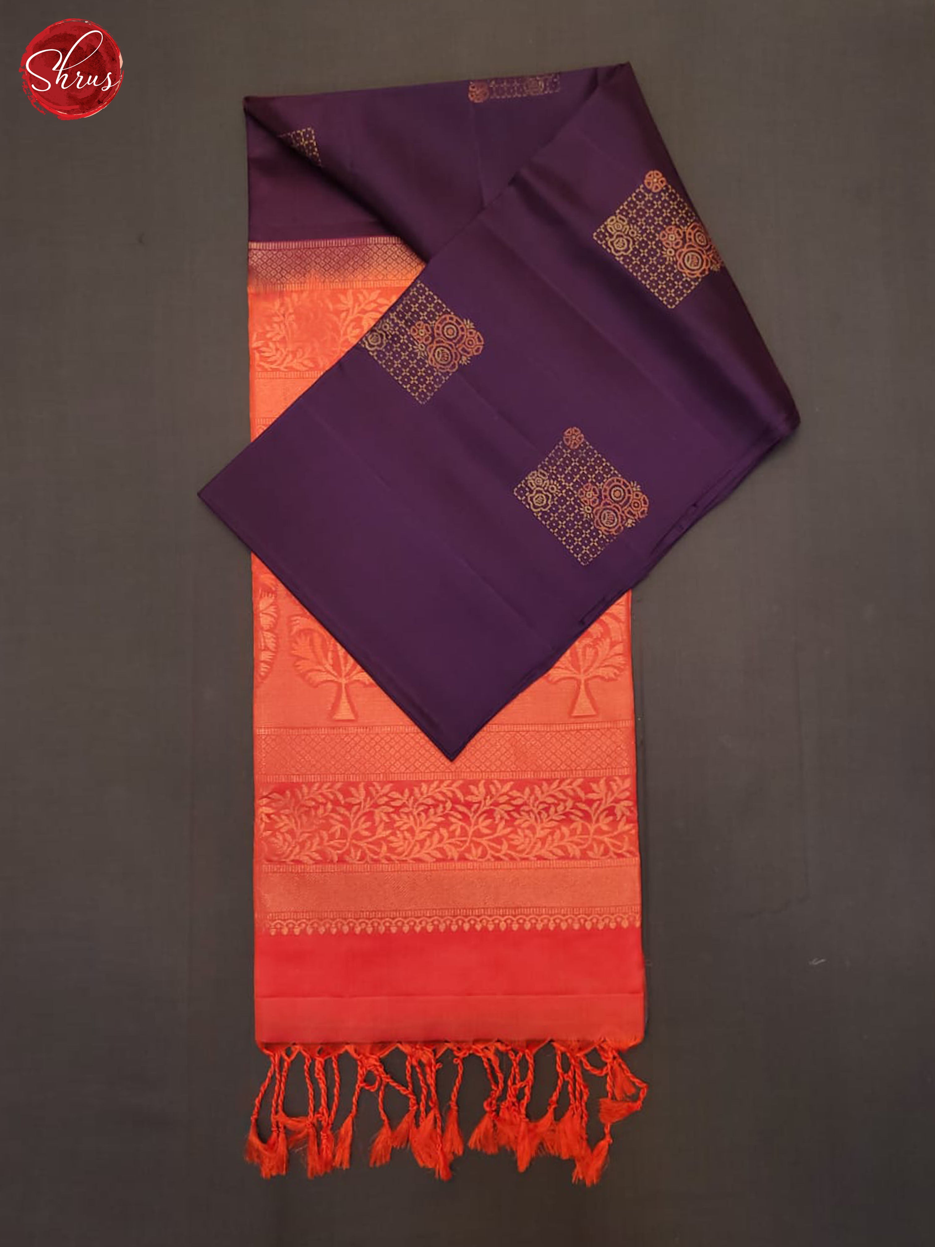 Deep Wine And Red- Soft Silk Half- pure Saree - Shop on ShrusEternity.com