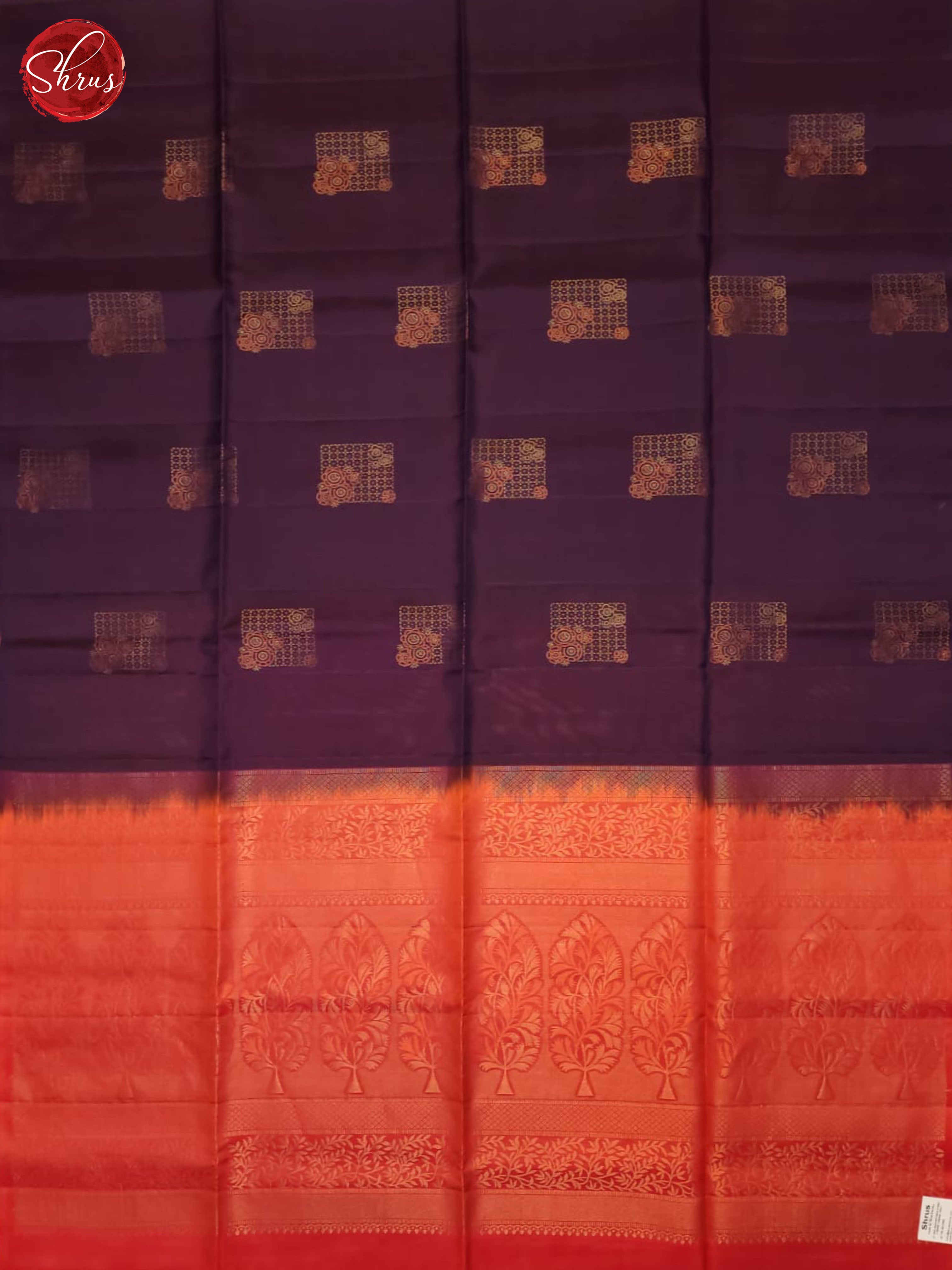 Deep Wine And Red- Soft Silk Half- pure Saree - Shop on ShrusEternity.com
